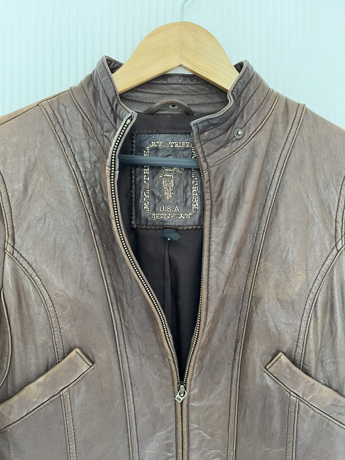 Tribal Streetwear Vintage 90s Tribal Gear USA Leather Jacket Size S / US 4 / IT 40 - 3 Thumbnail