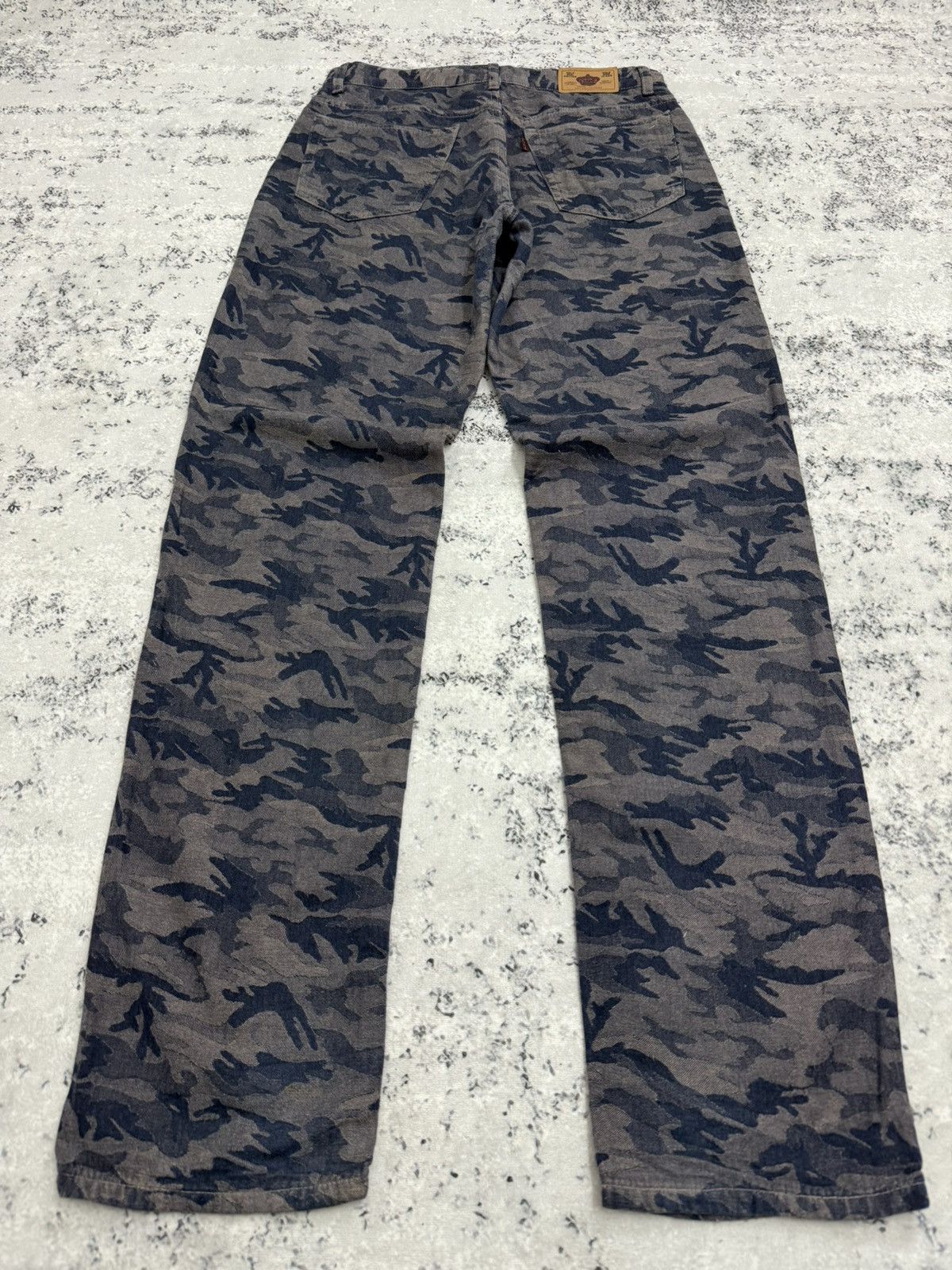 Vintage CHIPIE Jeans Grey Camo Denim Pants Straight Relaxed Fit Size US 29 - 2 Thumbnail