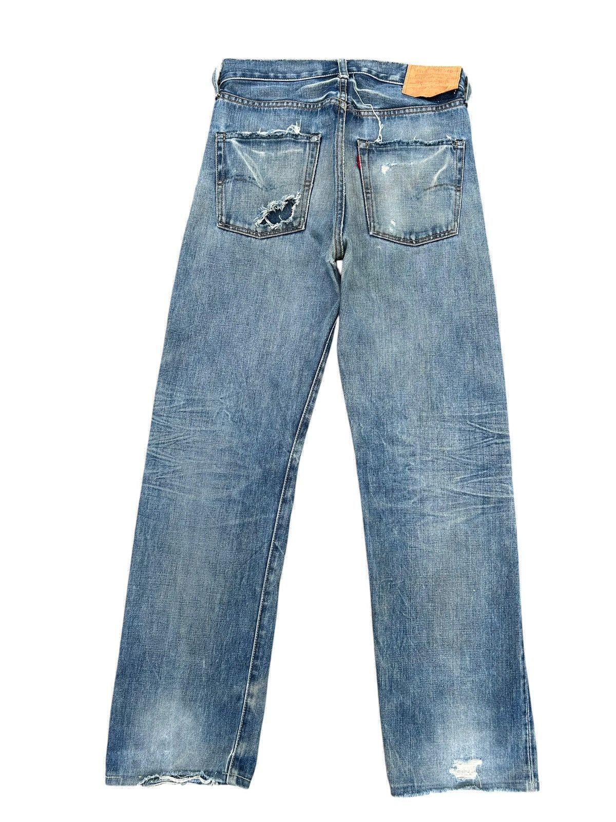 Kapital VINTAGE LEVIS BIG E SELVEDGE THRASHED DENIM JEANS Size US 29 - 4 Thumbnail