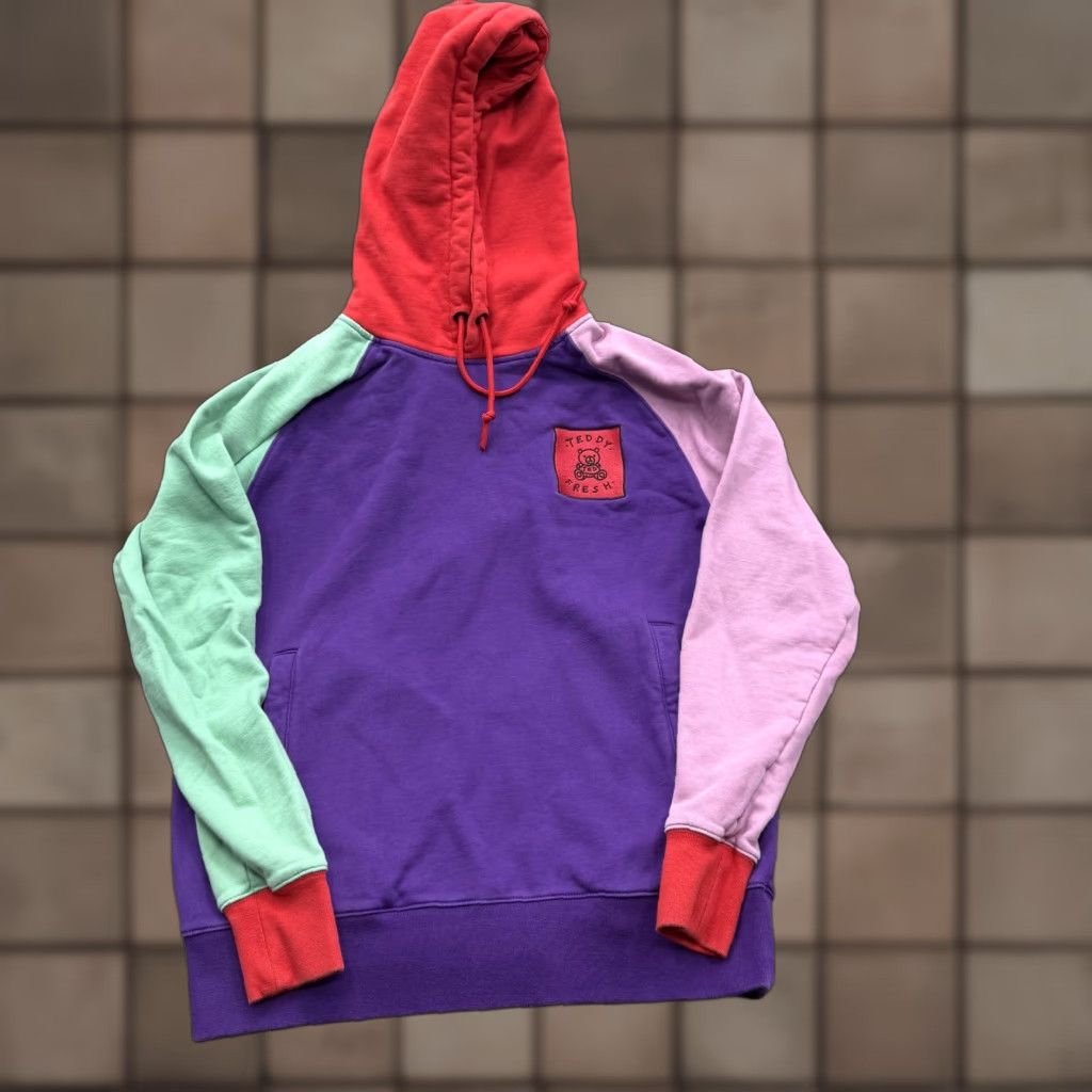 Teddy Fresh Teddy Fresh Hoodie Mens S Colorblock Raglan 100% Cotton Sweatshirt Size US S / EU 44-46 / 1 - 1 Thumbnail