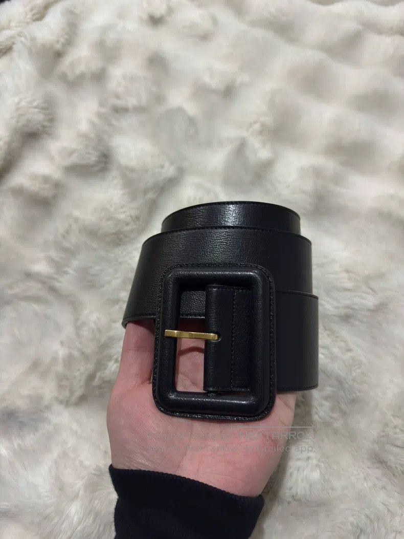 Saint Laurent Paris Saint Laurent Paris size 80 Black Gold Women's Belt Leathe Size ONE SIZE - 2 Thumbnail