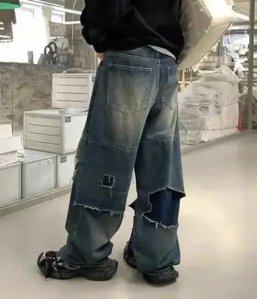 Jean Ripped Design Washed Jeans Size US 28 / EU 44 - 3 Thumbnail