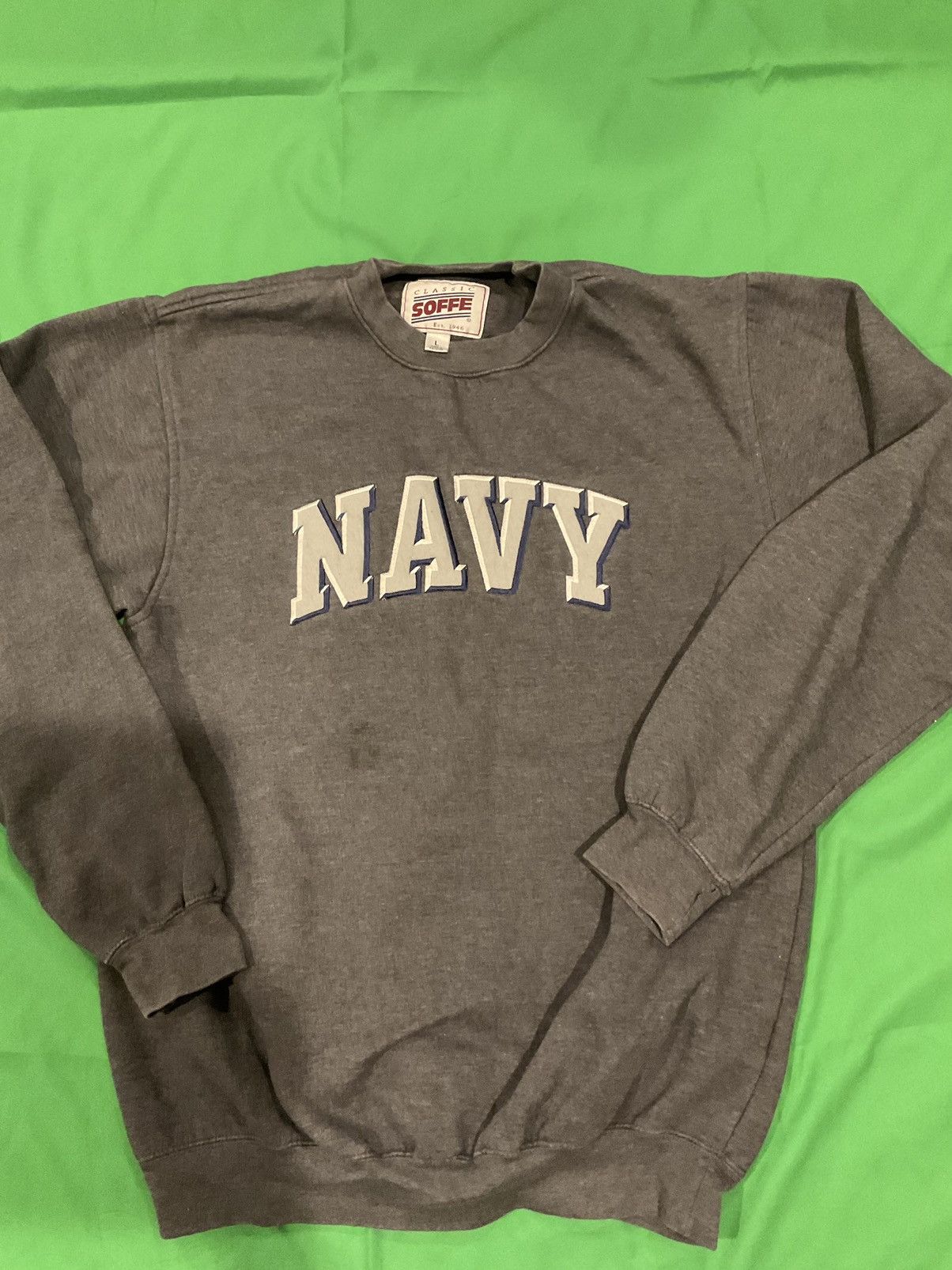 Vintage Vintage Navy crewneck sweatshirt Size US L / EU 52-54 / 3 - 1 Thumbnail