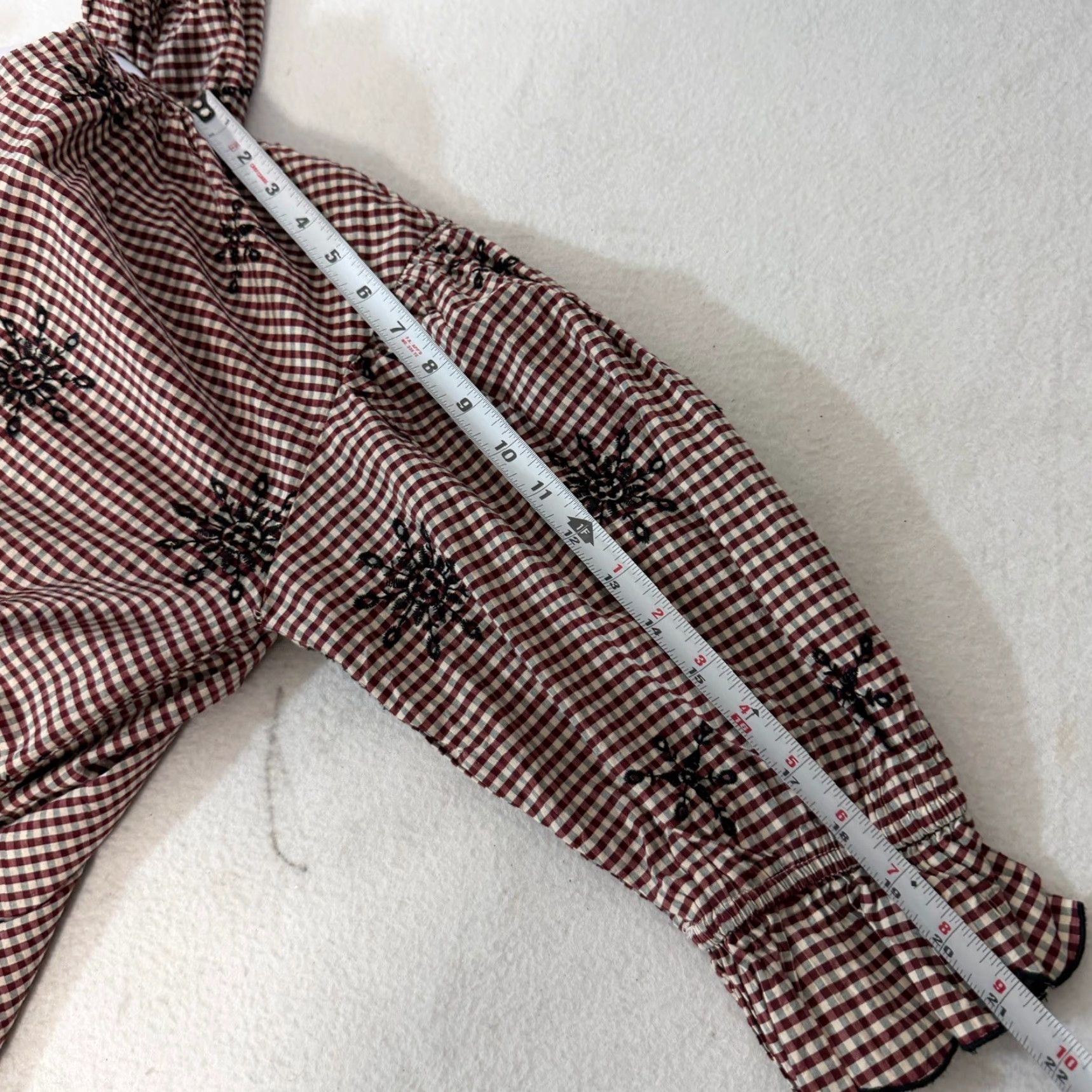 Zara Zara Trafaloc Embroidered Cutwork Blouse WOMENS Shirt Sz S Multicolor Striped V-Neck Long Sleeve Polyester Blouse Womens XS? Size S / US 4 / IT 40 - 3 Thumbnail