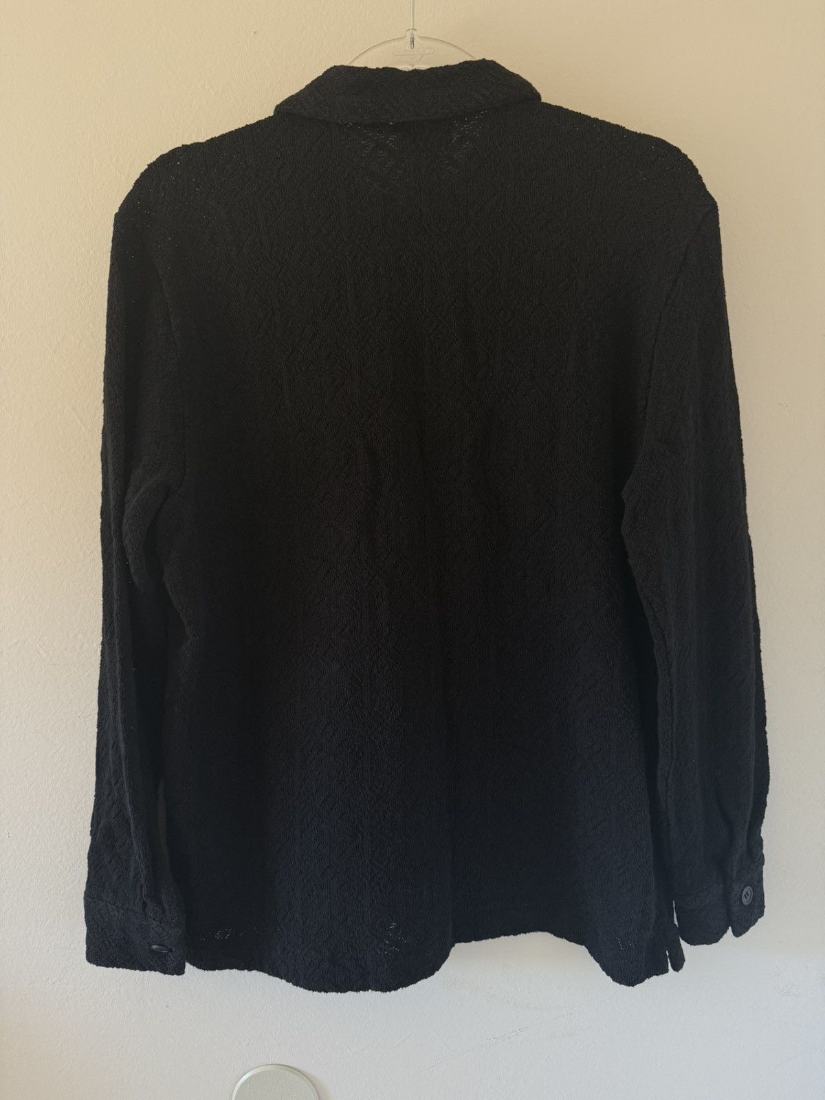H&M H&M Black Crochet Button-Up Shirt Size US L / EU 52-54 / 3 - 2 Thumbnail