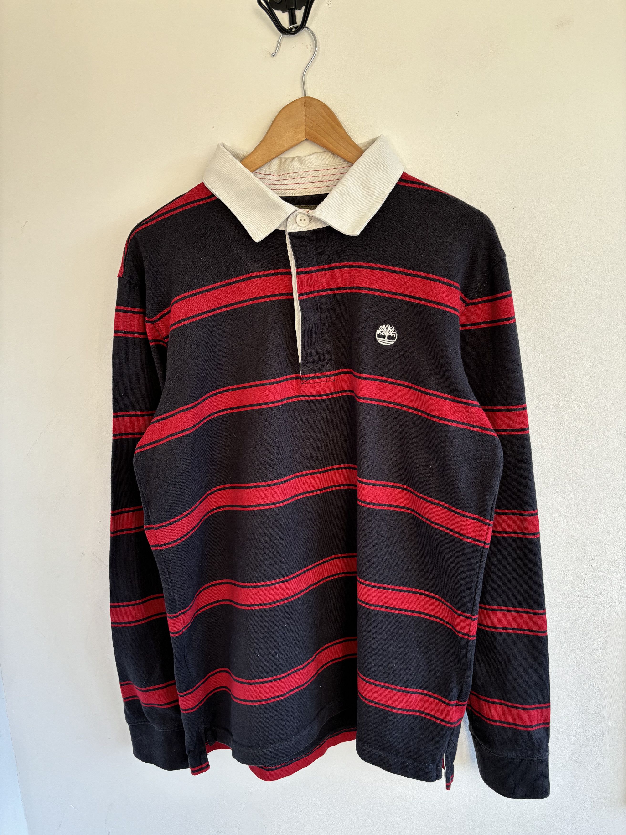 Timberland Vintage Timberland Polo Rugby Stripped Longsleeve Size US S / EU 44-46 / 1 - 1 Thumbnail