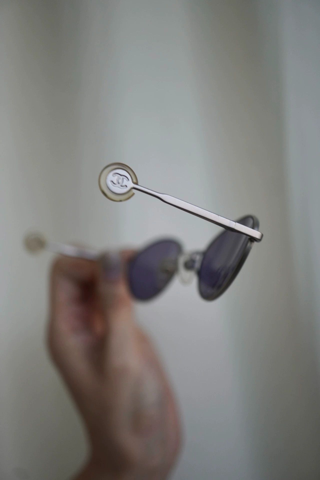 Chanel Chanel 2001ss Purple Lens Silver Temple Sunglasses Size ONE SIZE - 1 Thumbnail