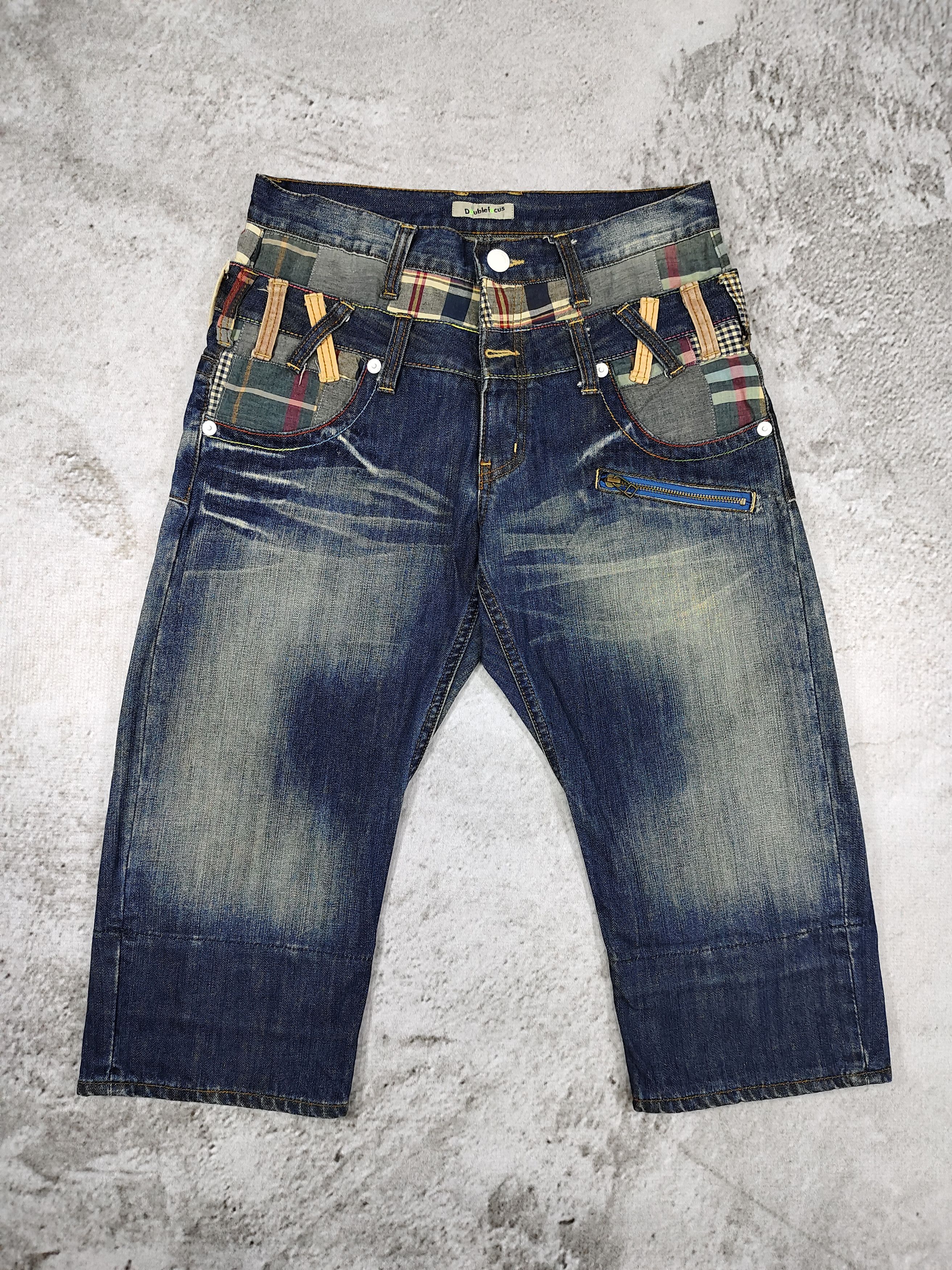 Japanese Brand 00s Double Focus🇯🇵 Hybrid Y2K Punk Grunge Patchwork Pants Size US 30 / EU 46 - 2 Thumbnail