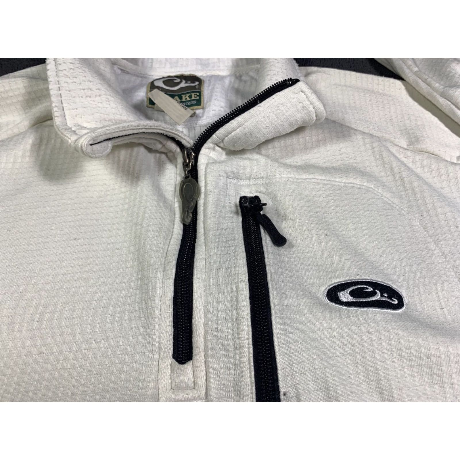 Vintage Drake Waterfowl Men's White Mississippi State 1/4 Zip Pullover Sweater Large Size US L / EU 52-54 / 3 - 3 Thumbnail