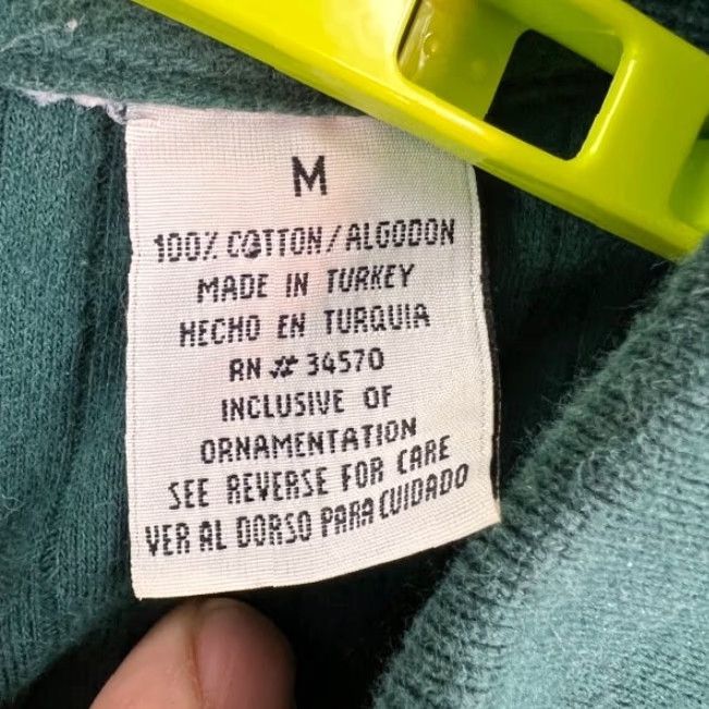 Vintage VINTAGE Turkish Cotton Cardigan Sweater Womens M Green Collared Tight Knit Knitwear Cardigan 100% Cotton Womens Cardigan M Green Vintage Size M / US 6-8 / IT 42-44 - 4 Thumbnail