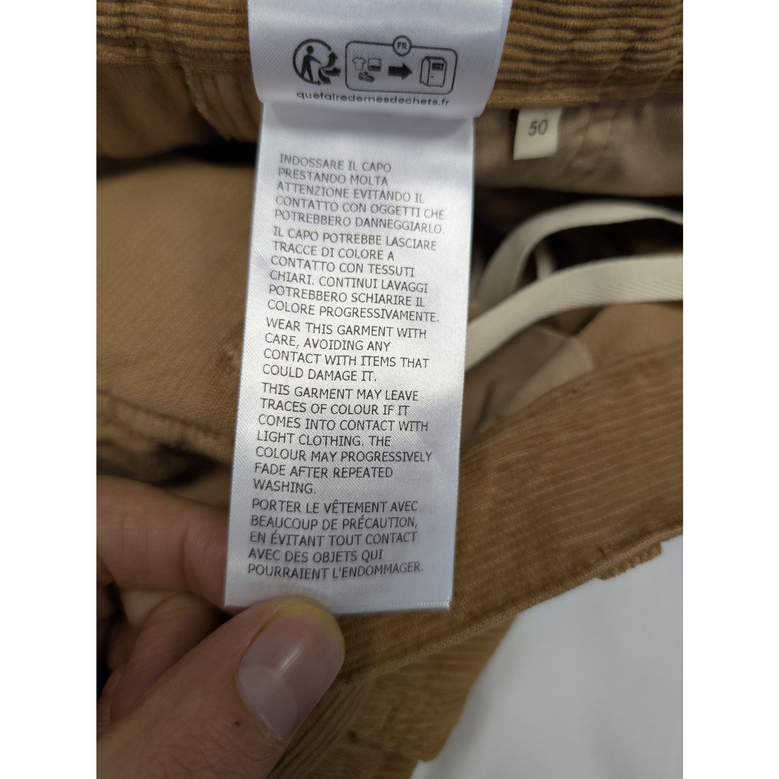 Gucci o1rshd1 Dyed Wash Velvet W/Melton Pant in Vintage Camel Size US 34 / EU 50 - 19 Thumbnail