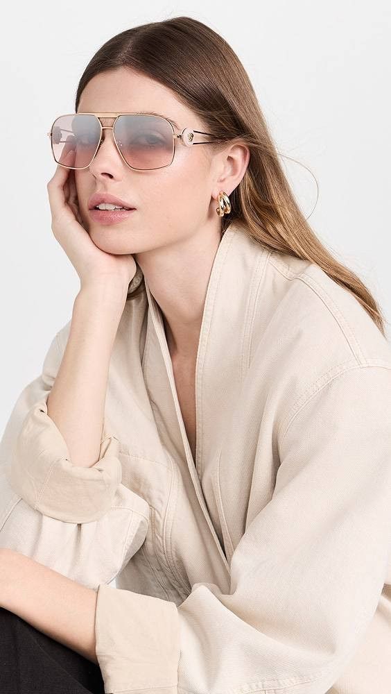 Versace Versace VE2269 10027E Sunglasses Gold Geometric Frame Size ONE SIZE - 7 Thumbnail