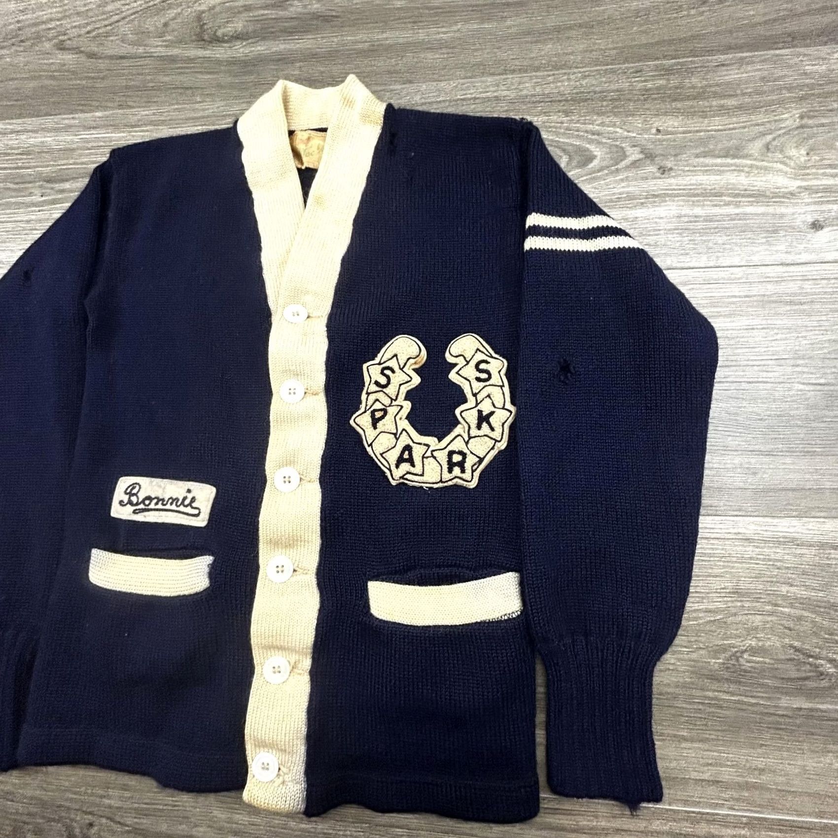 McGregor VINTAGE MacGregor Cardigan Sweater Womens S Navy Blue Wool Size S / US 4 / IT 40 - 4 Thumbnail