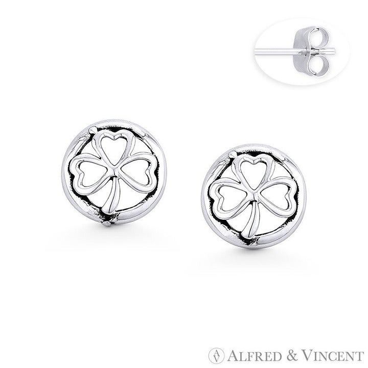 Other 3-Heart Leaf Clover Irish Shamrock Charm Stud Earrings Size ONE SIZE - 1 Preview