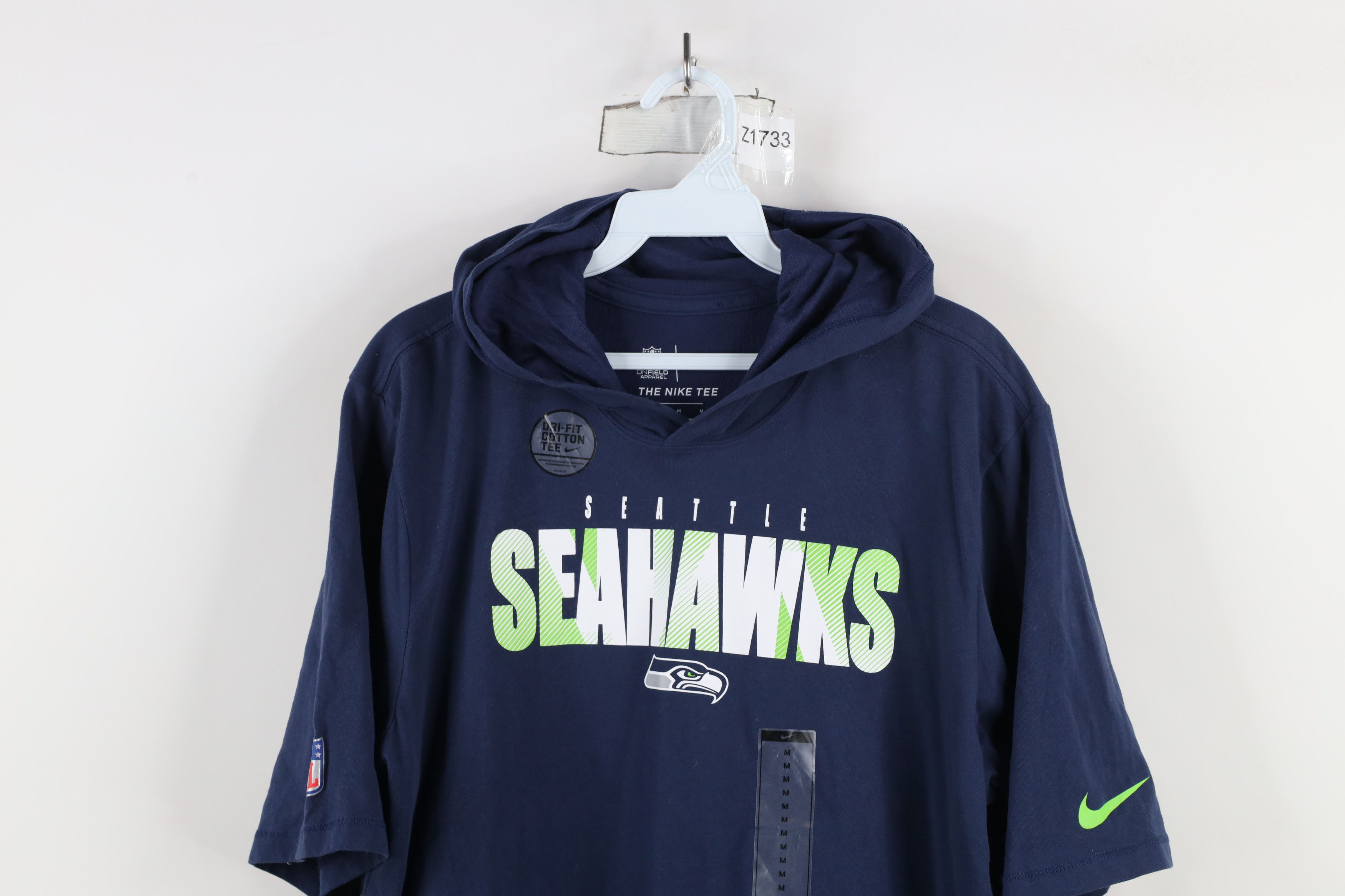 Nike × Vintage New Nike On Field Seahawks Football Hoodie Hooded T-Shirt Size US M / EU 48-50 / 2 - 2 Thumbnail
