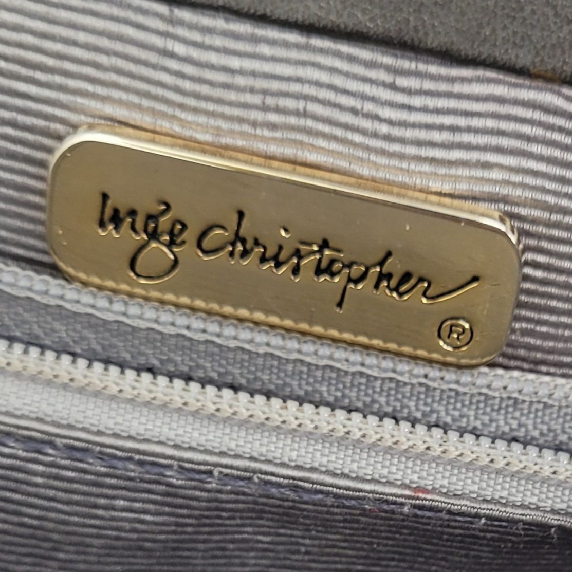 Vintage Vtg Inge Christopher Evening Bag Gunmetal Gray Faux Leather Size ONE SIZE - 3 Thumbnail