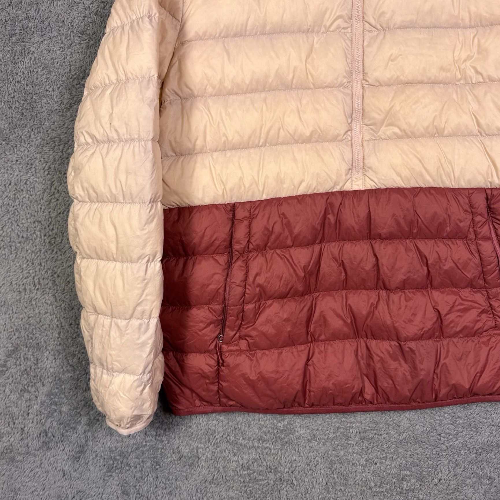 Eddie Bauer Eddie Bauer Cirruslite Down Parka Hooded Puffer 1/2 Zip Womens L Pink Geometric Quilt Zip Pocket Java? Size L / US 10 / IT 46 - 2 Thumbnail