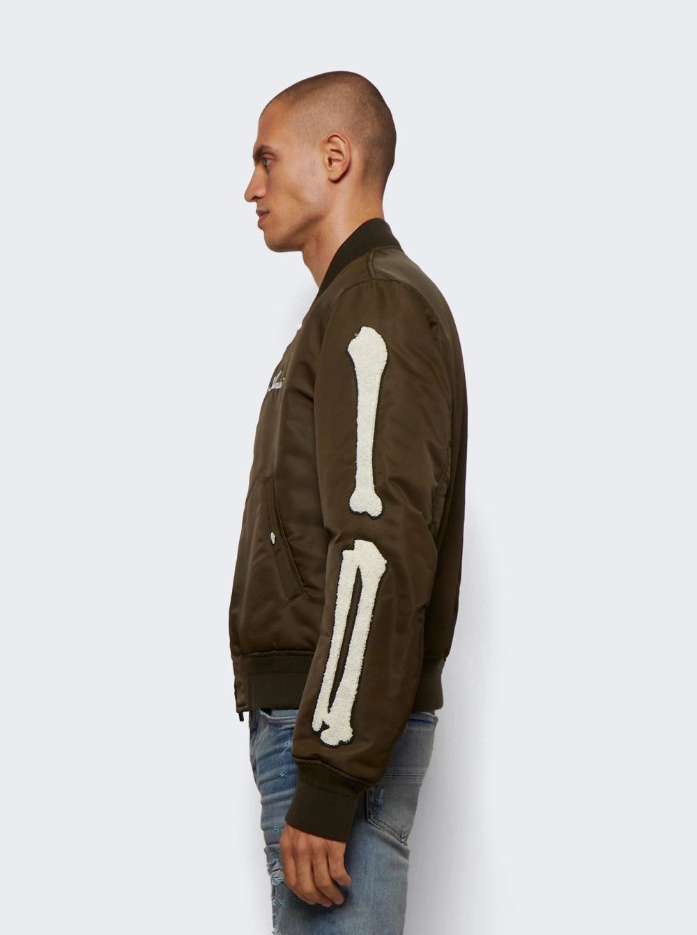 Amiri o1gr1nt1024 Bones Bomber Jacket in Green Size US M / EU 48-50 / 2 - 4 Thumbnail