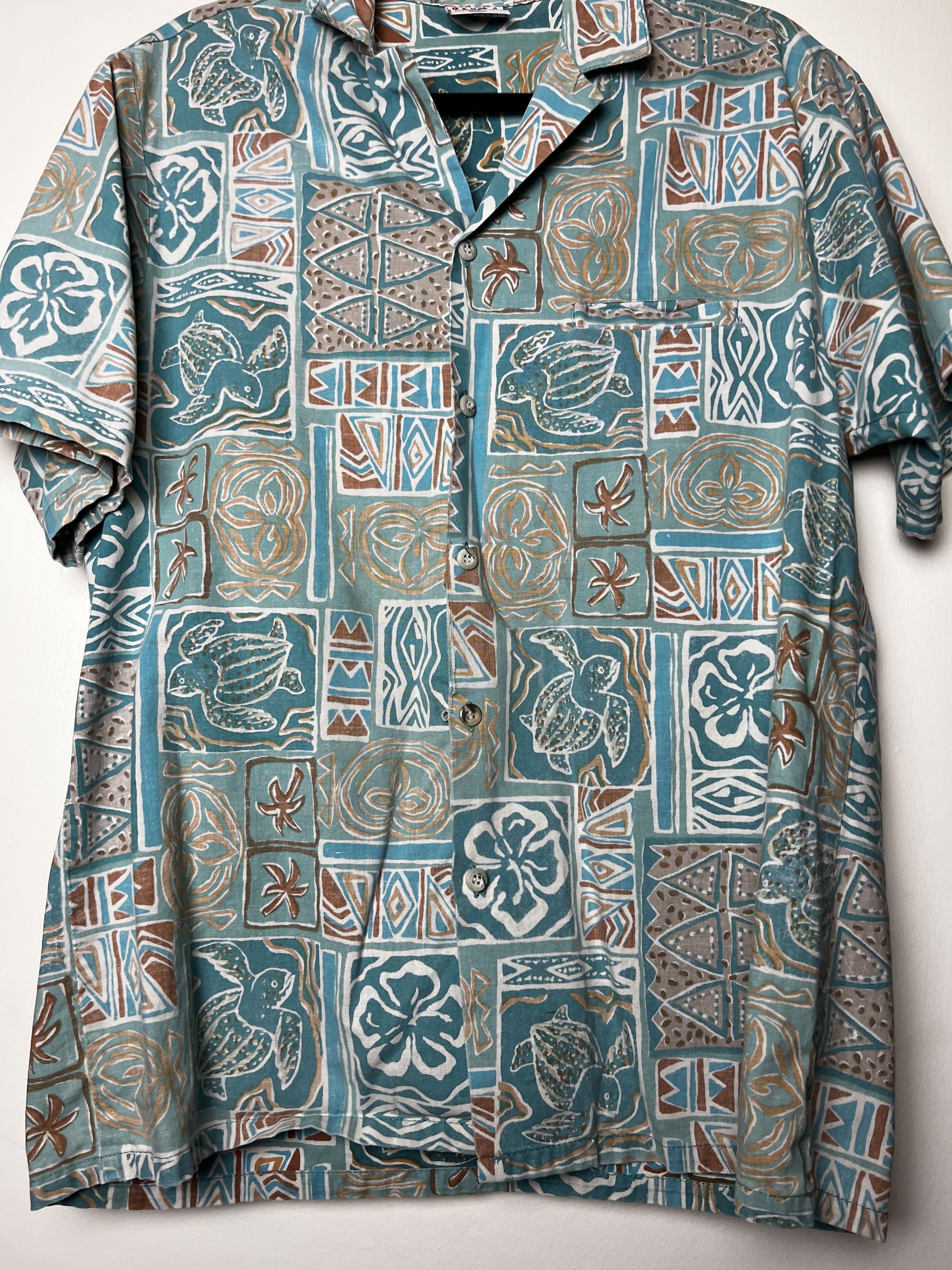 Vintage Vntg 70s Hawaiian Aloha Shirt: Barefoot in Paradise Abstract Size US L / EU 52-54 / 3 - 4 Thumbnail