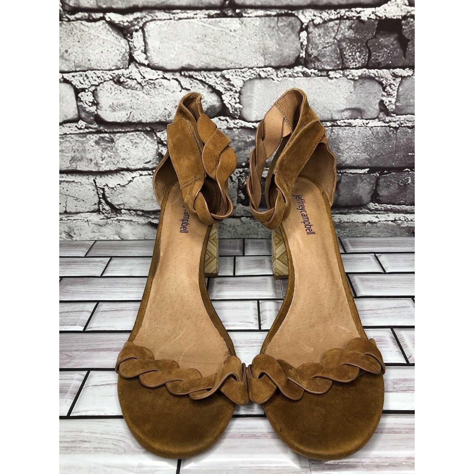 Jeffrey Campbell Jeffrey Campbell Lindsay Brown Suede Leather AnkleStrap Heel Size US 11 / IT 41 - 14 Thumbnail
