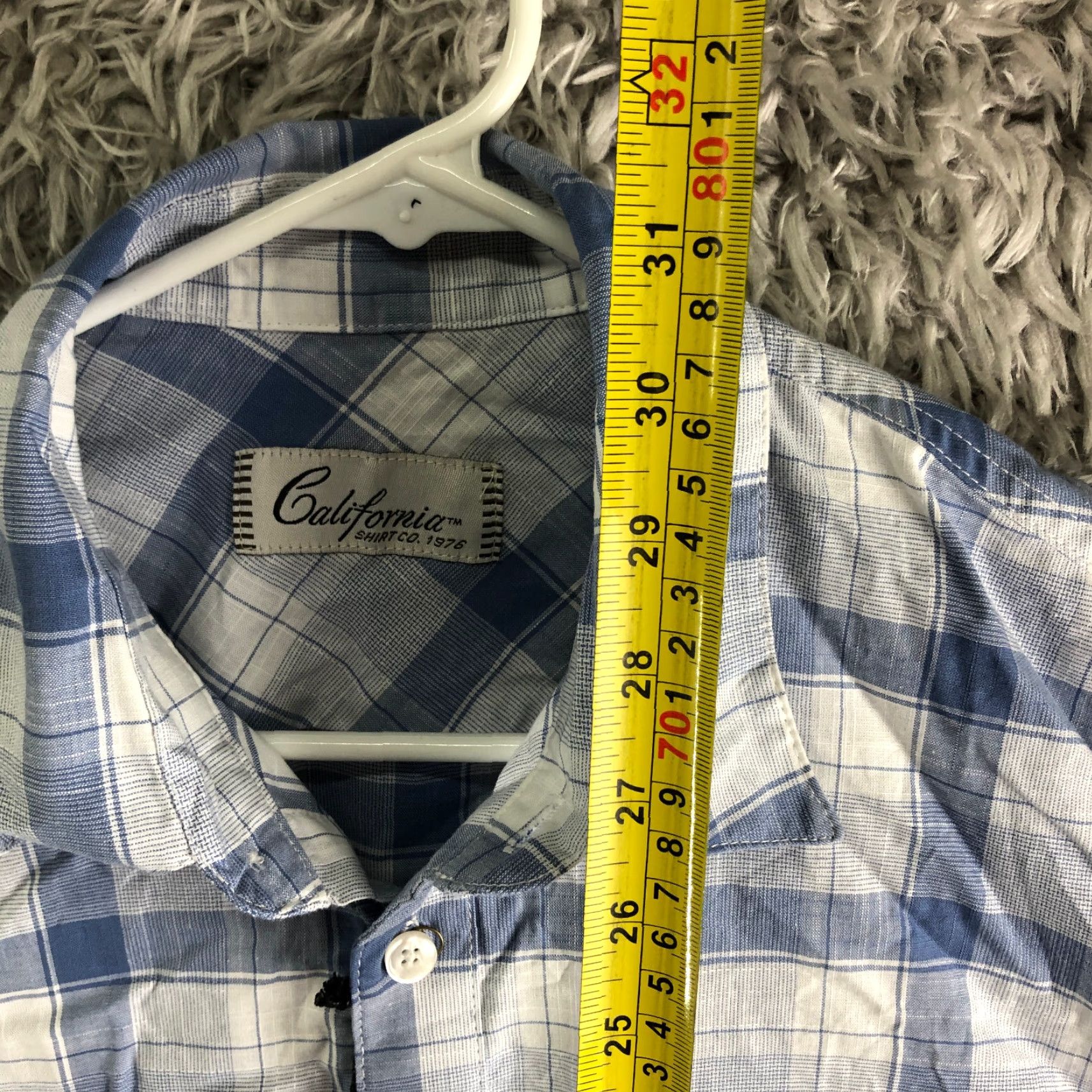 CO California Shirt Co Mens Shirt M Blue Plaid Long Sleeve Spread Collar Button-Up Size US M / EU 48-50 / 2 - 5 Thumbnail