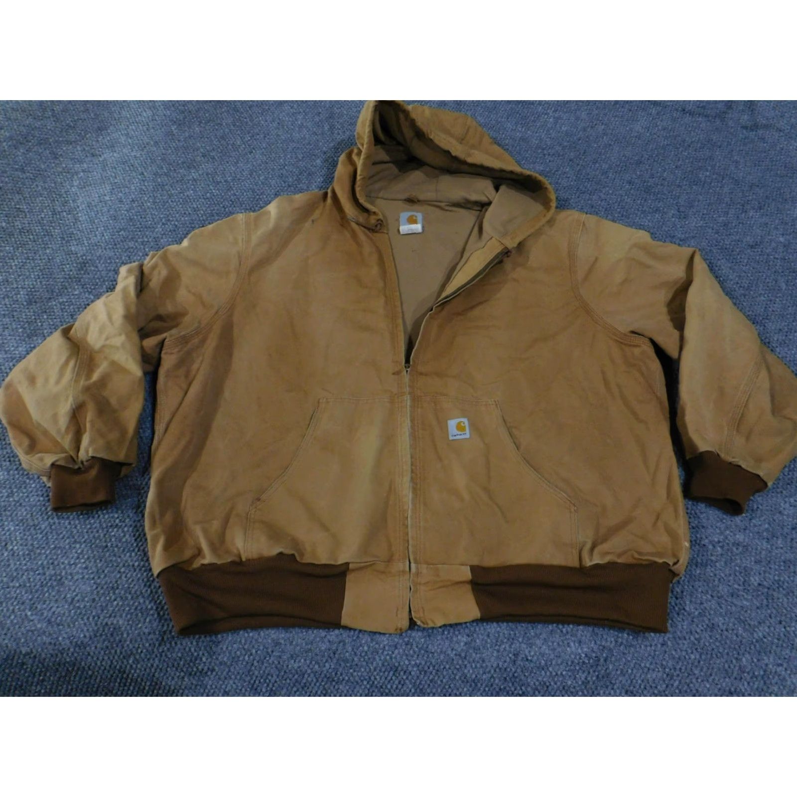 Carhartt VINTAGE Carhartt Jacket Mens 3XL Brown Hooded Full Zip Workwear Heavyweight USA Size US XXL / EU 58 / 5 - 2 Thumbnail