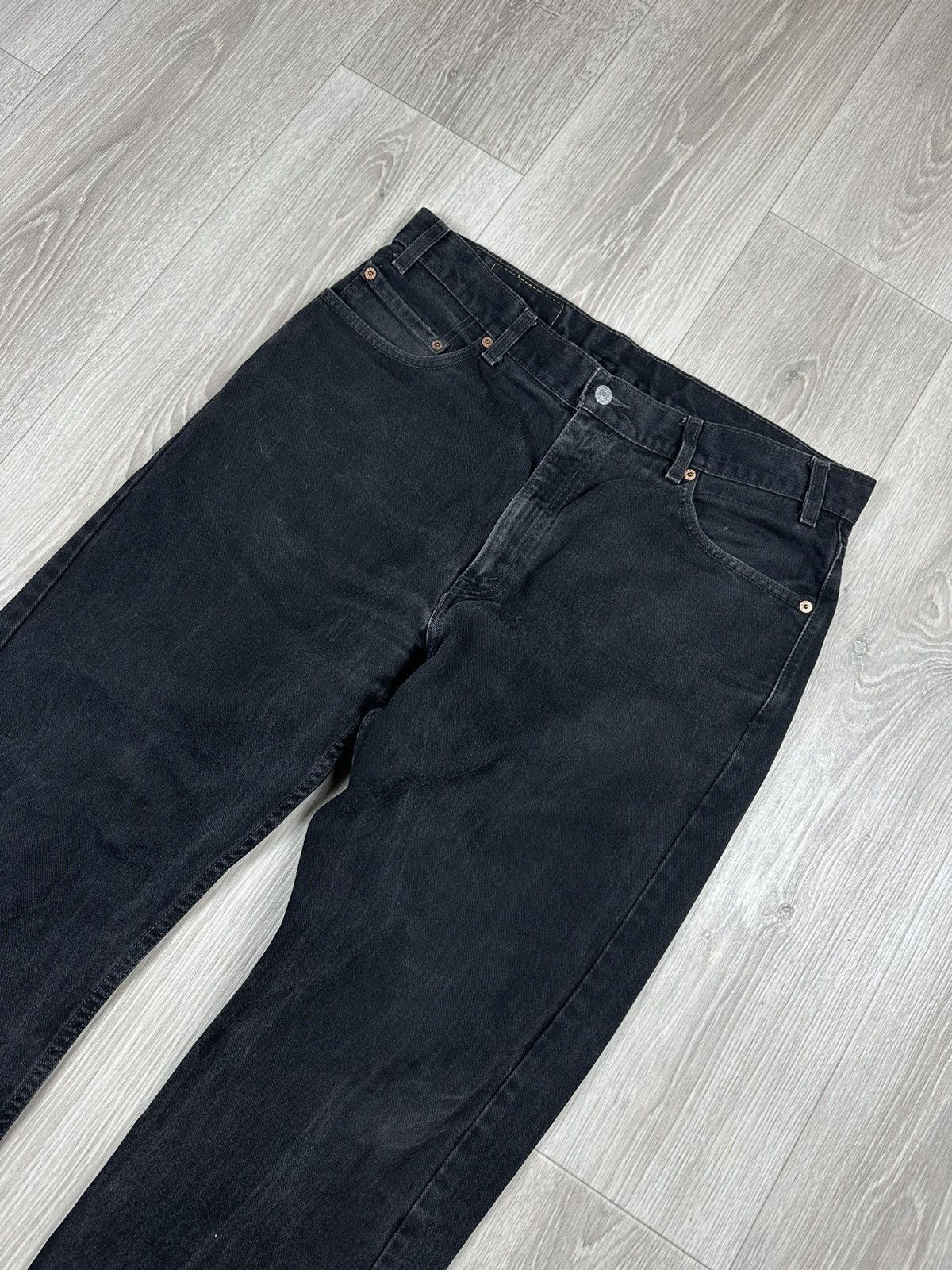 Levi's × Vintage Vintage Levi’s 505 Black Open Hem Denim Jeans Size US 36 / EU 52 - 2 Thumbnail