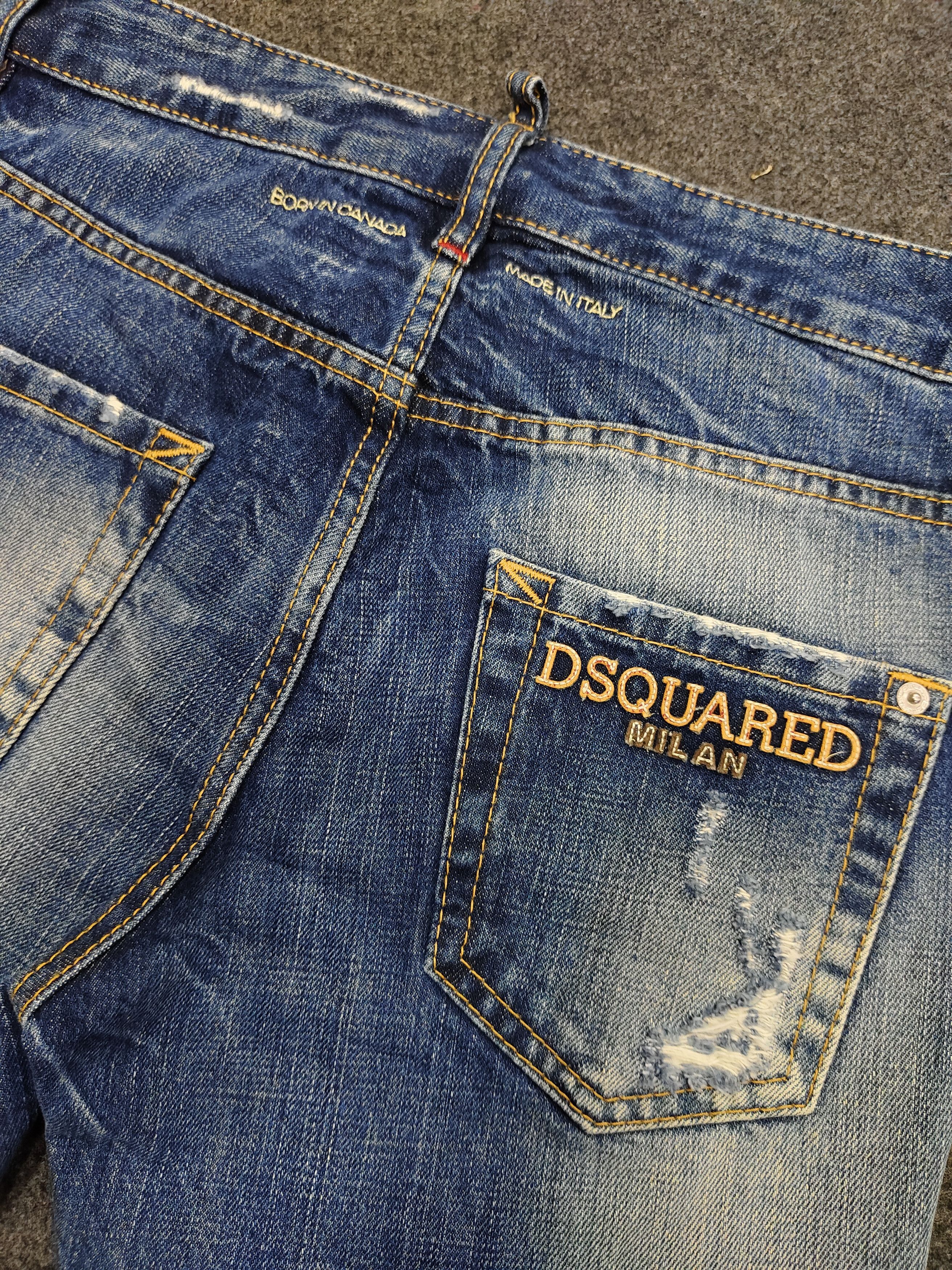 Dsquared2 🇨🇦 Dsquared2 Leather Pacth Font Distressed Cropped Jeans Size 30" / US 8 / IT 44 - 6 Thumbnail
