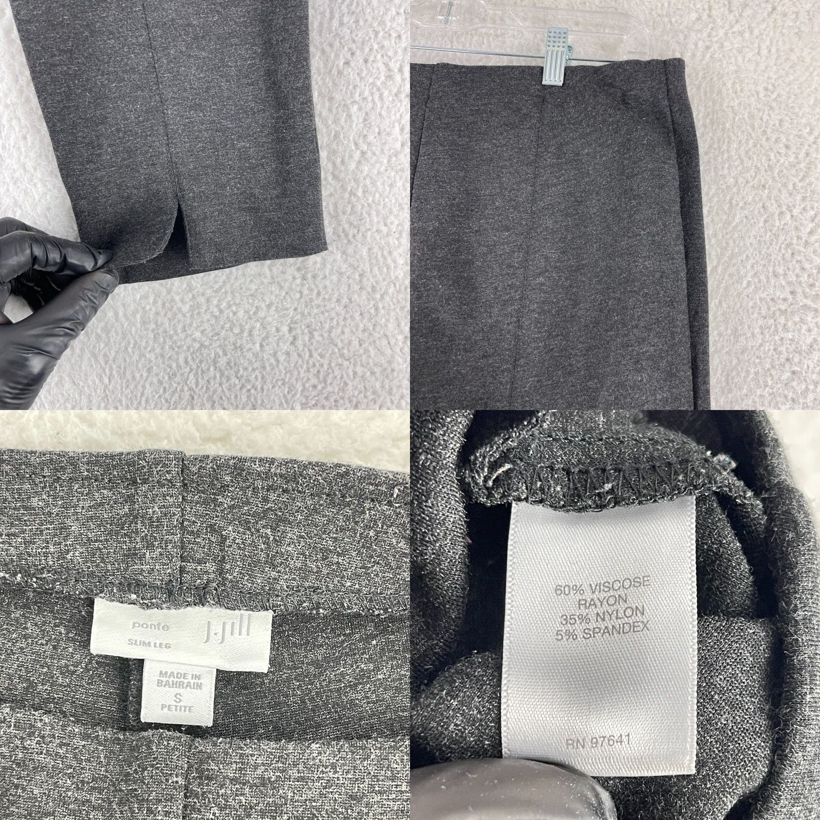 J. Jill J. Jill Petites Gray Ponte Slim Leg Pants Womens Pull On Stretch Mid-Rise PS Size 28" / US 6 / IT 42 - 9 Thumbnail