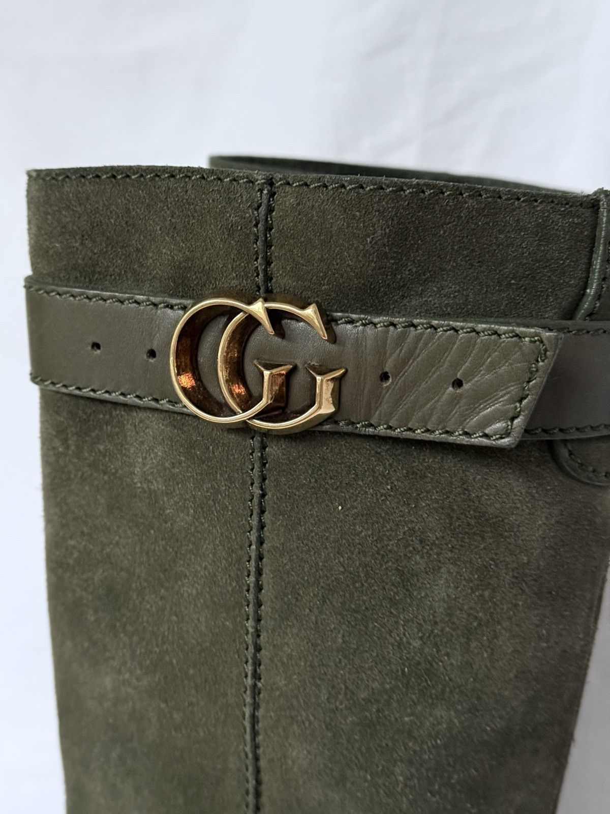 Designer × Gucci Gucci Suede Khaki Riding Boots Size US 4 / IT 34 - 3 Thumbnail
