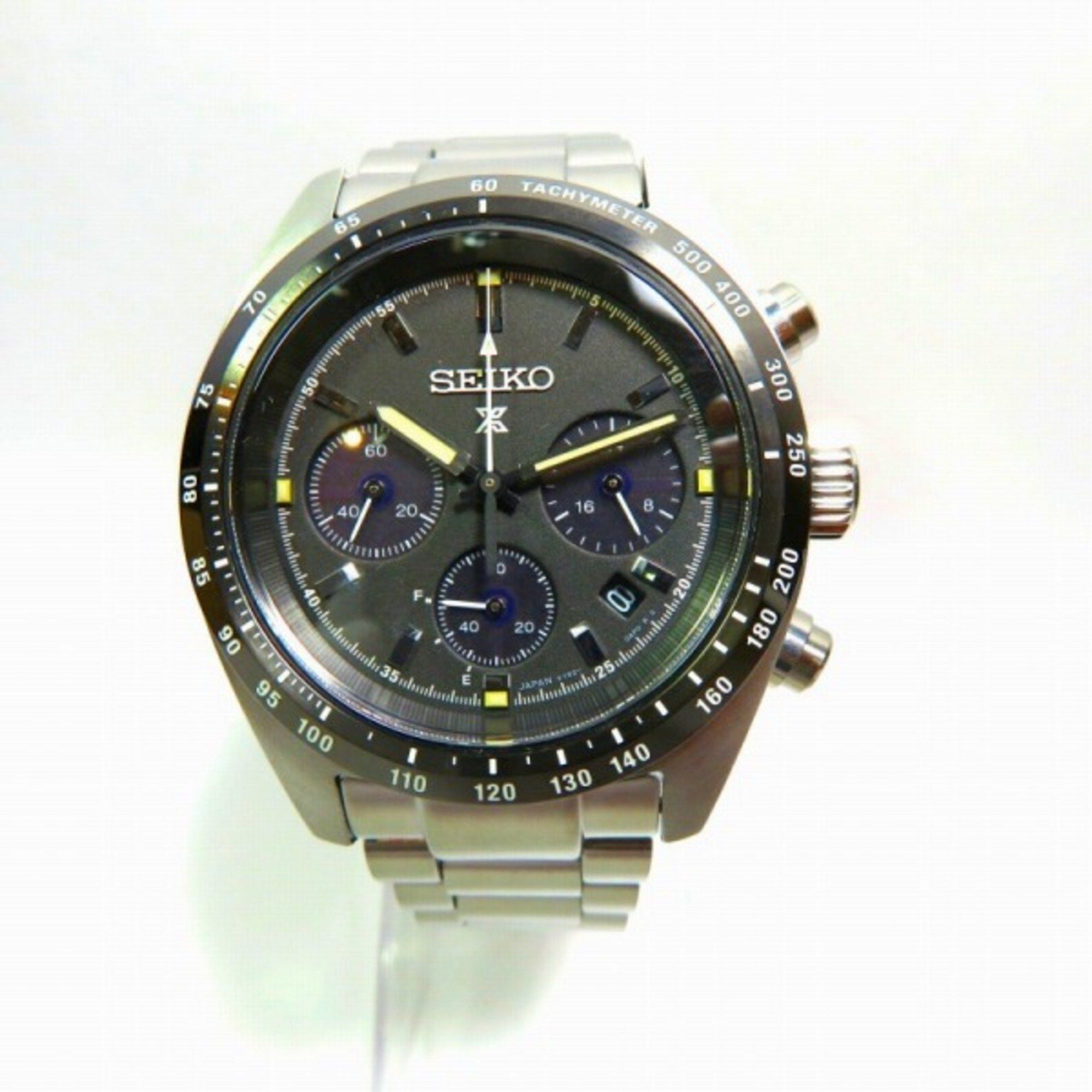 image of Seiko Prospex Speed Timer Sbdl091 Solar Watch Men's in Black