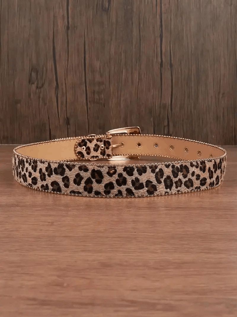 Japanese Brand 112 cm 2000s style leopard cheetah print belt Size ONE SIZE - 3 Thumbnail