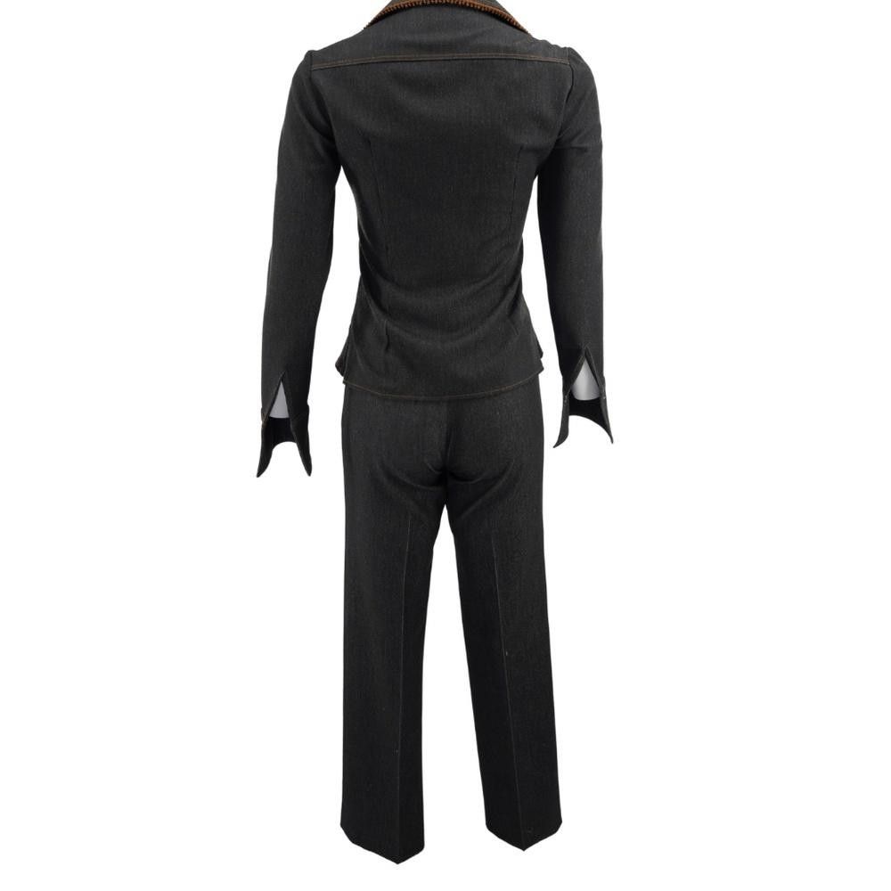 Designer Vintage Brown Vertigo Paris Pantsuit Size S Size 28" / US 6 / IT 42 - 4 Thumbnail
