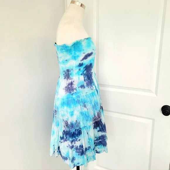 Vacation Juniors Raya Sun Smocked Strapless Tie-Dye Sundress Summer Size XL / US 12-14 / IT 48-50 - 4 Thumbnail