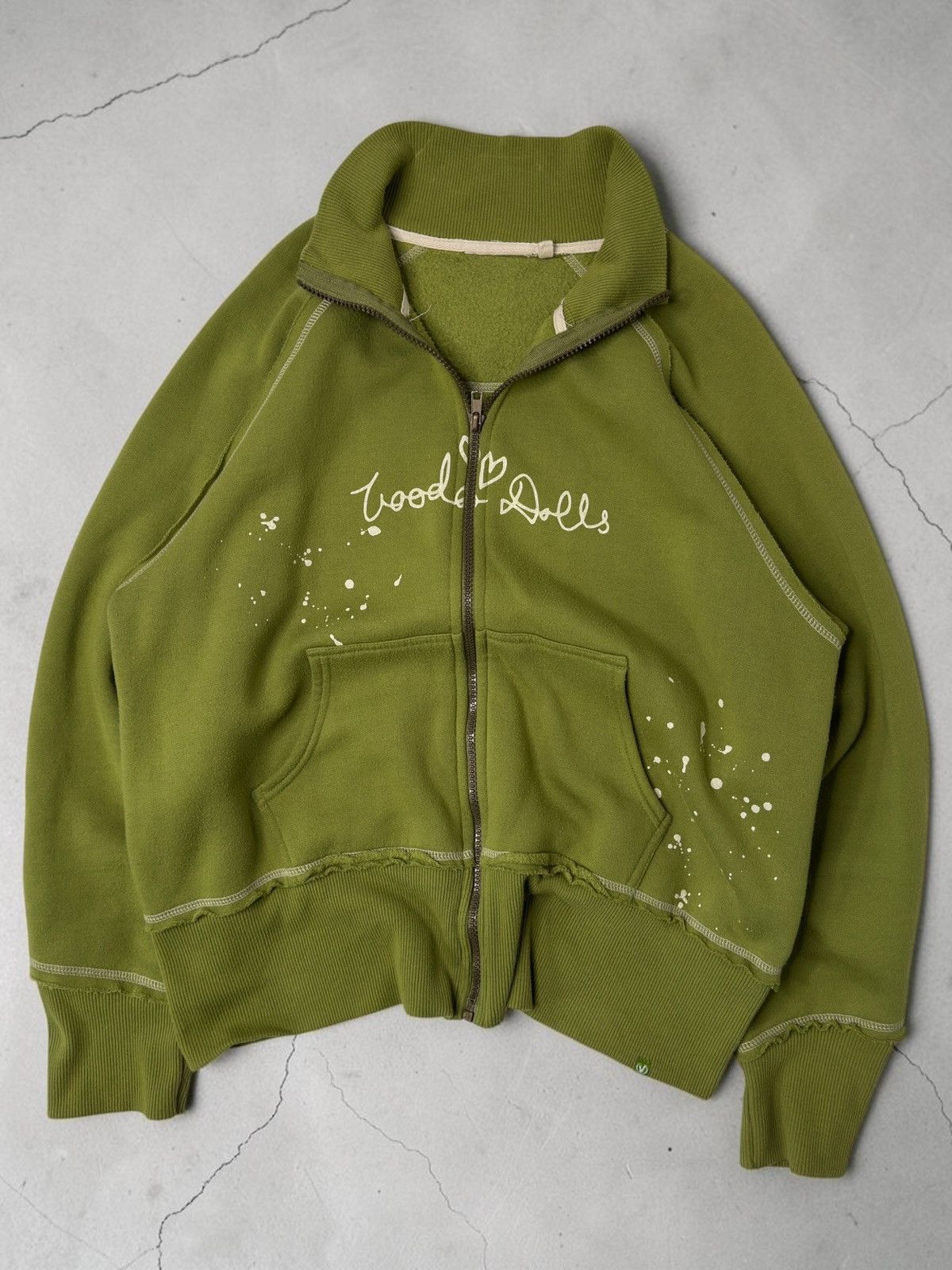 Japanese Brand × Number (N)ine × Streetwear Raw Hem Zip up Hoodie