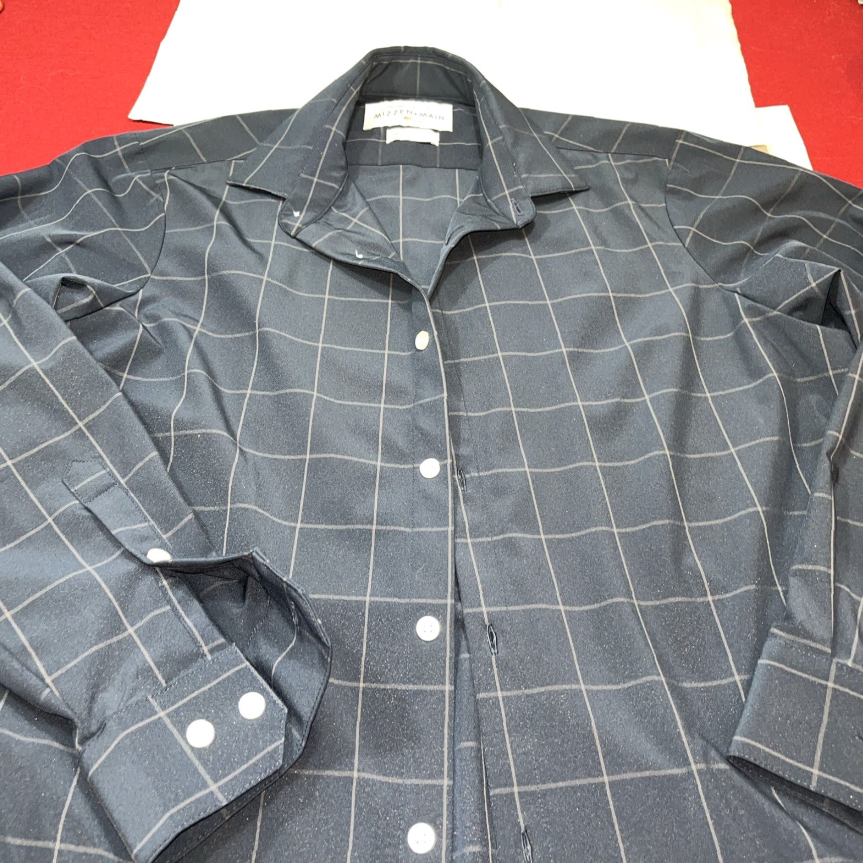 Mizzen+Main Mizzen+Main BLUE WIDE checkered SHIRT Leeward Standard Fit Button up Mens Med Size US M / EU 48-50 / 2 - 3 Thumbnail