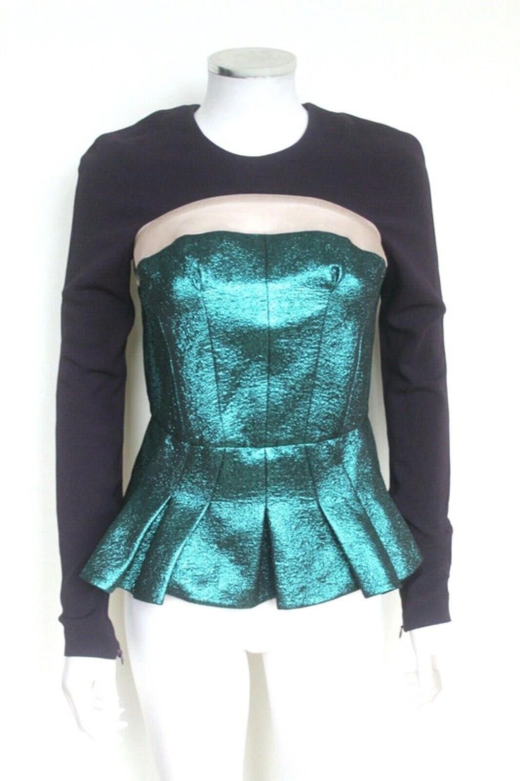Other Antonio Berardi Green Purple Mesh Metallic top UK 8 Size S / US 4 / IT 40 - 1 Thumbnail