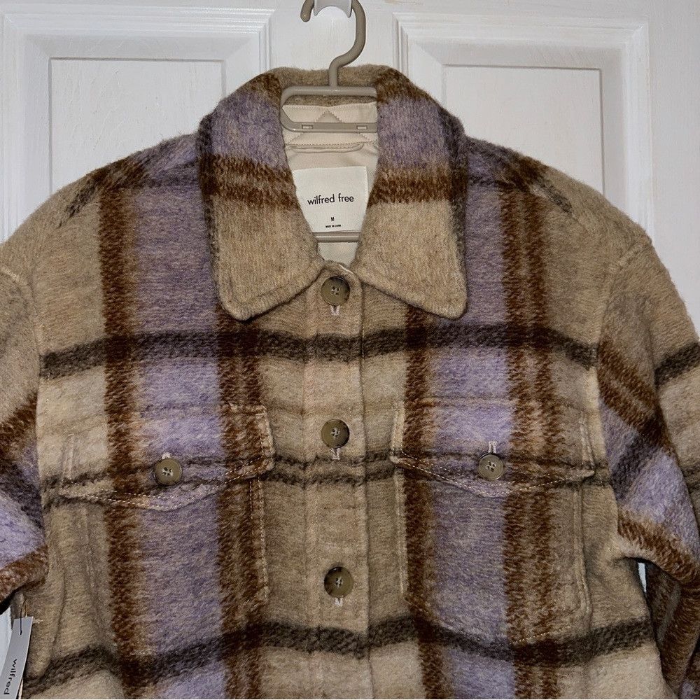 Aritzia NWT Wilfred Free Autumn Shirt Jacket Prairie Mdrs Merino Wo Size M / US 6-8 / IT 42-44 - 5 Thumbnail