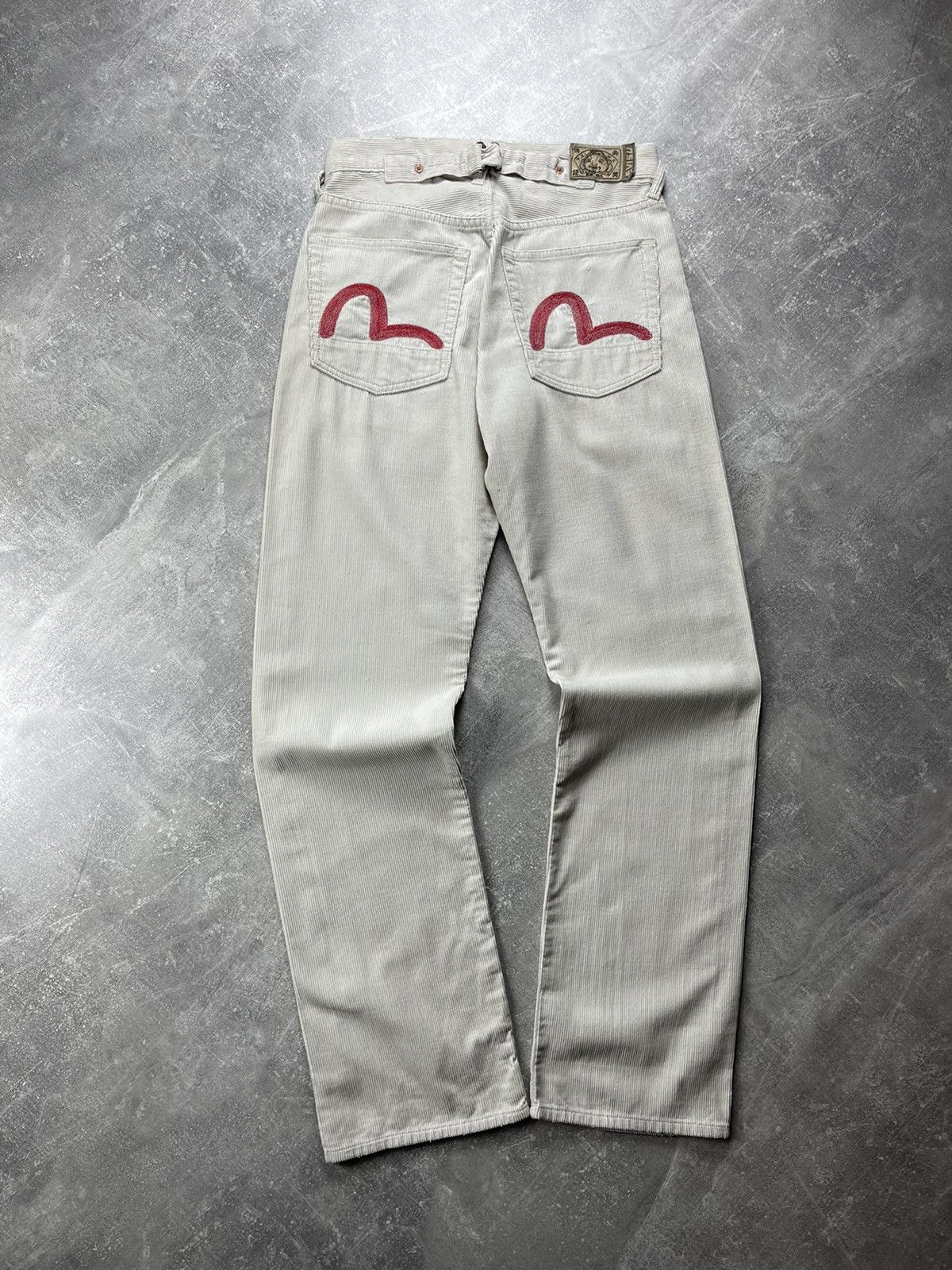 Evisu Evisu Japan Vintage Rare Corduroy Beige Buckle Back Jeans Size 28" / US 6 / IT 42 - 2 Thumbnail