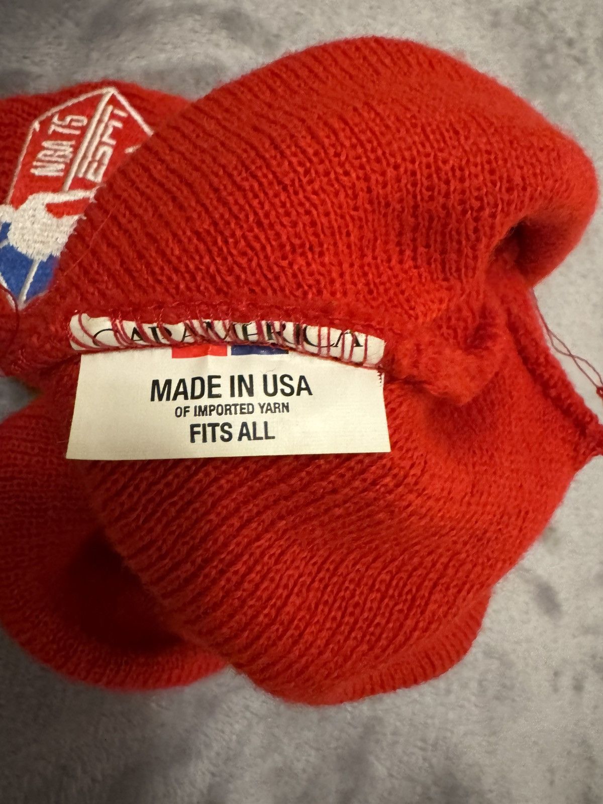 NBA NBA 75th Anniversary ESPN Red Knit Beanie Pom HatMade in USA Size ONE SIZE - 2 Thumbnail
