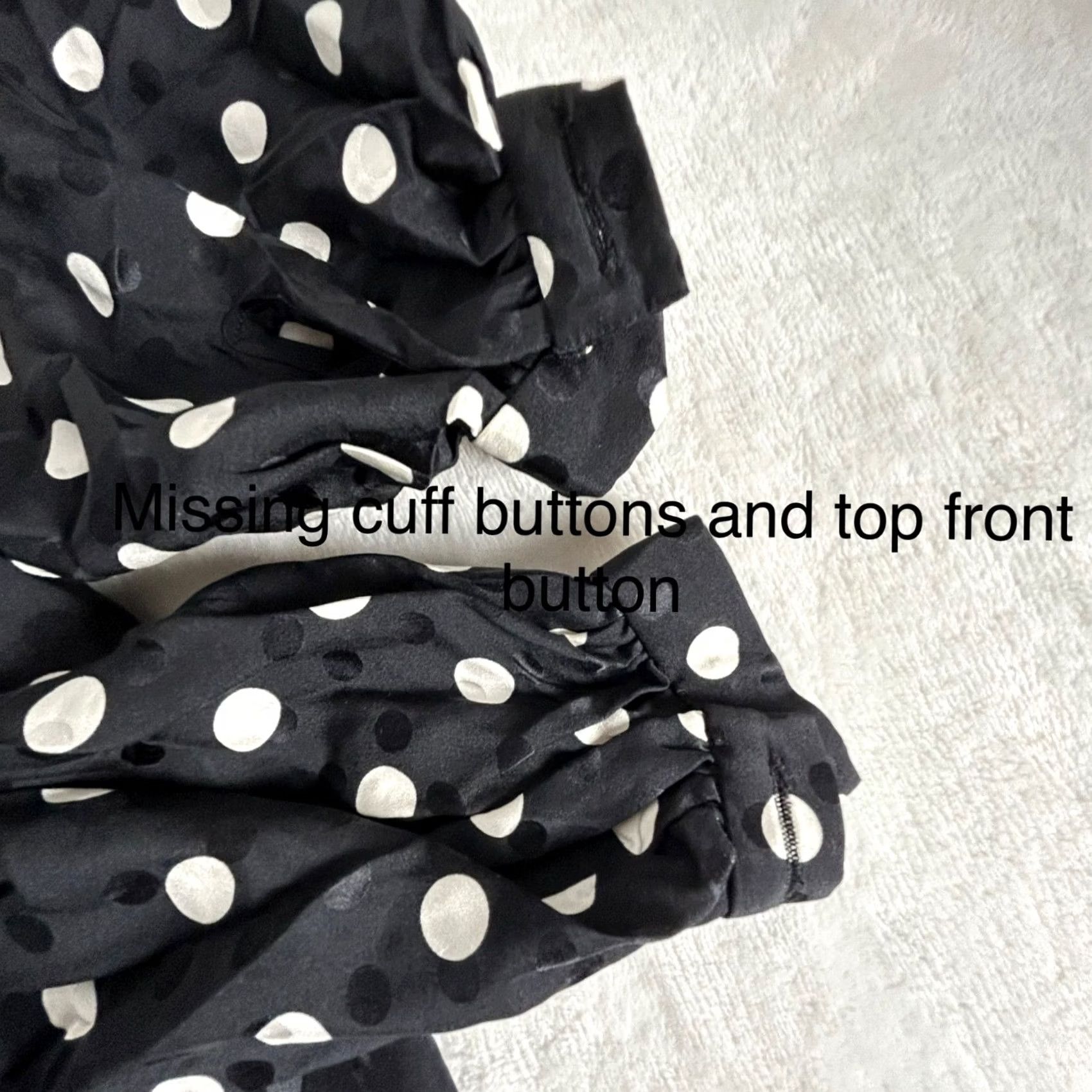 MAGGY LONDON VINTAGE Maggy London Blouse Womens 100% Silk Floral Polka Dot Black Multi Size 6 Size M / US 6-8 / IT 42-44 - 8 Thumbnail