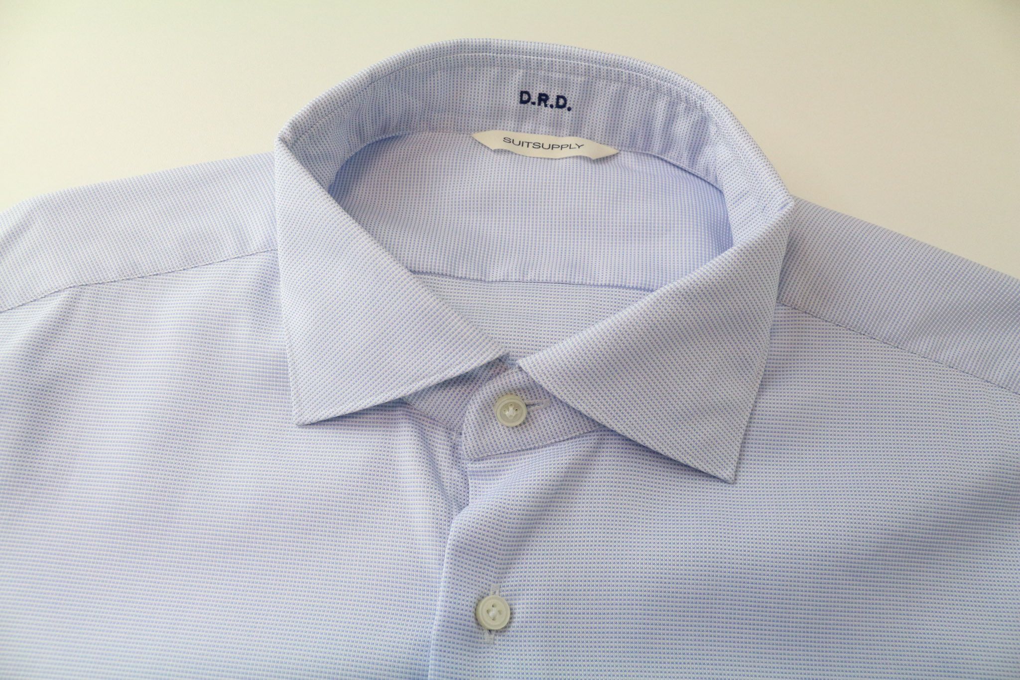 Suitsupply ~L/XL Slim Blue Cotton Patterned Long Sleeve Shirt 77217 Size US L / EU 52-54 / 3 - 3 Thumbnail