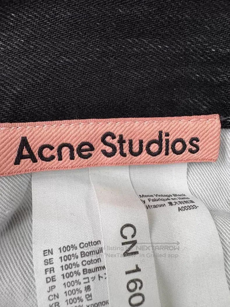 Acne Studios Acne Studios Smoky black leather label straight-leg jeans Size 25" / US 0 / IT 36 - 8 Thumbnail