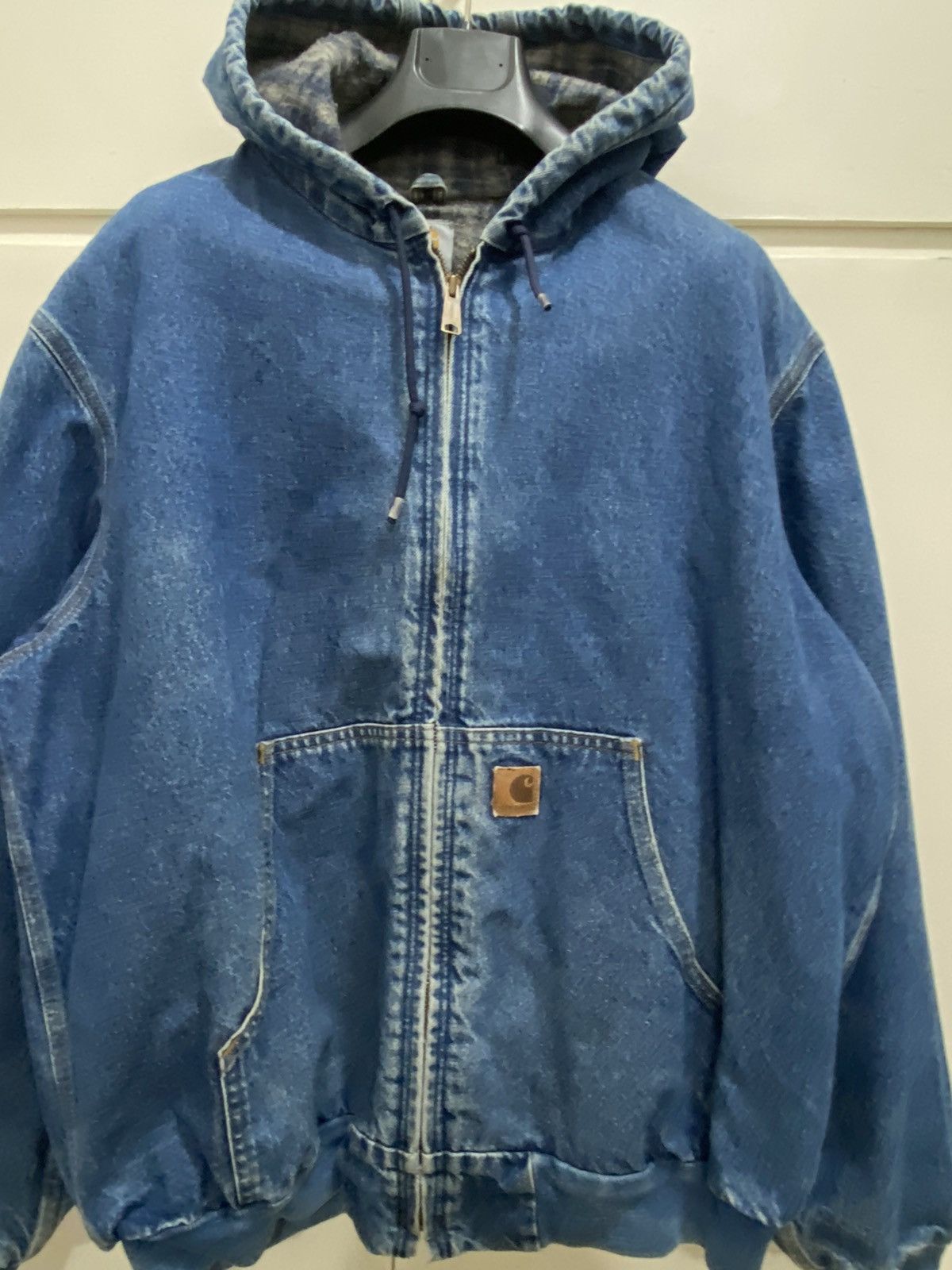 Carhartt Active Jacket J139 DST Carhartt USA blue denim, used. Size US XL / EU 56 / 4 - 3 Thumbnail