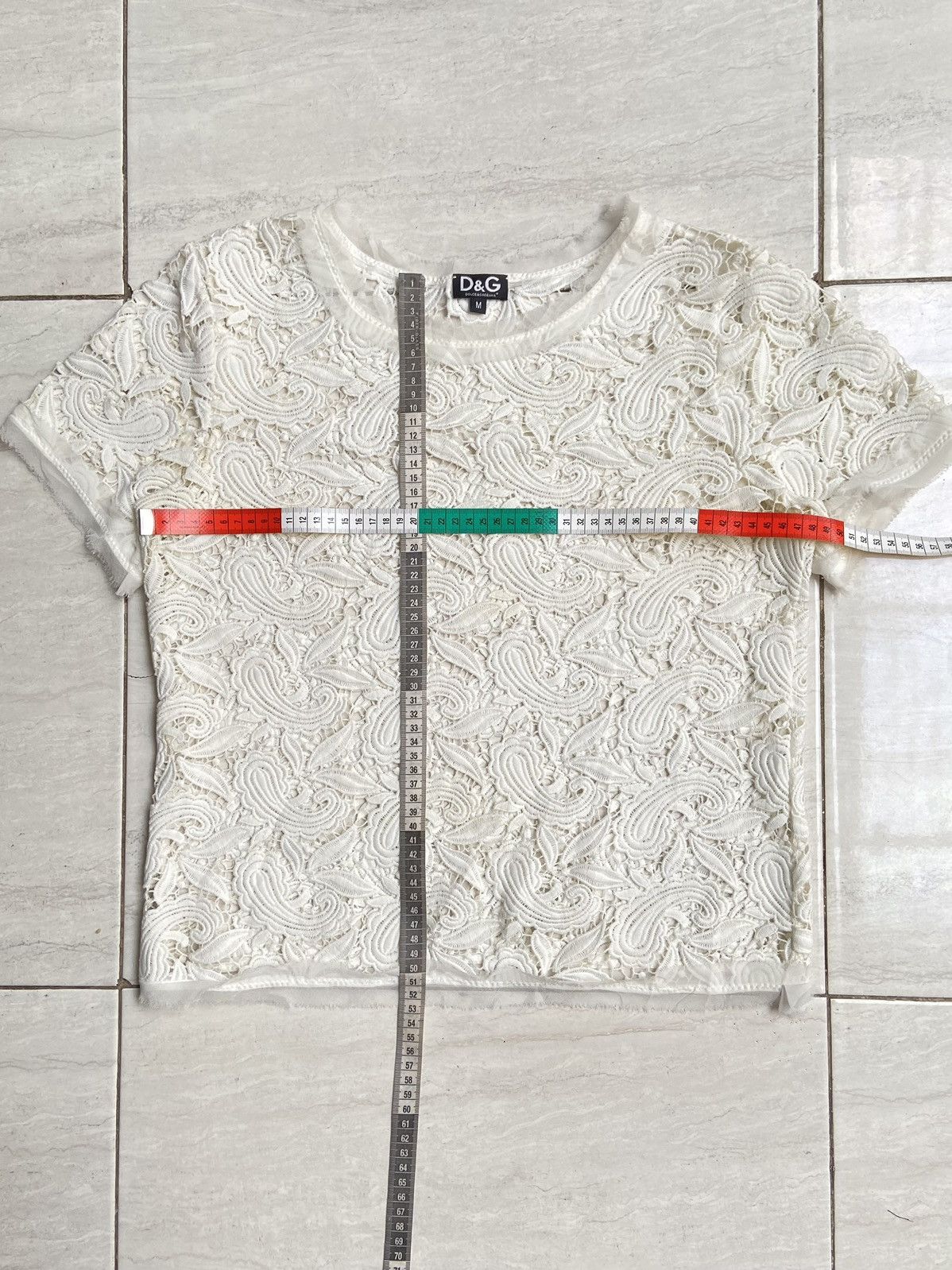 Dolce & Gabbana DOLCE & GABBANA White Mesh T-shirt Size US S / EU 44-46 / 1 - 2 Thumbnail