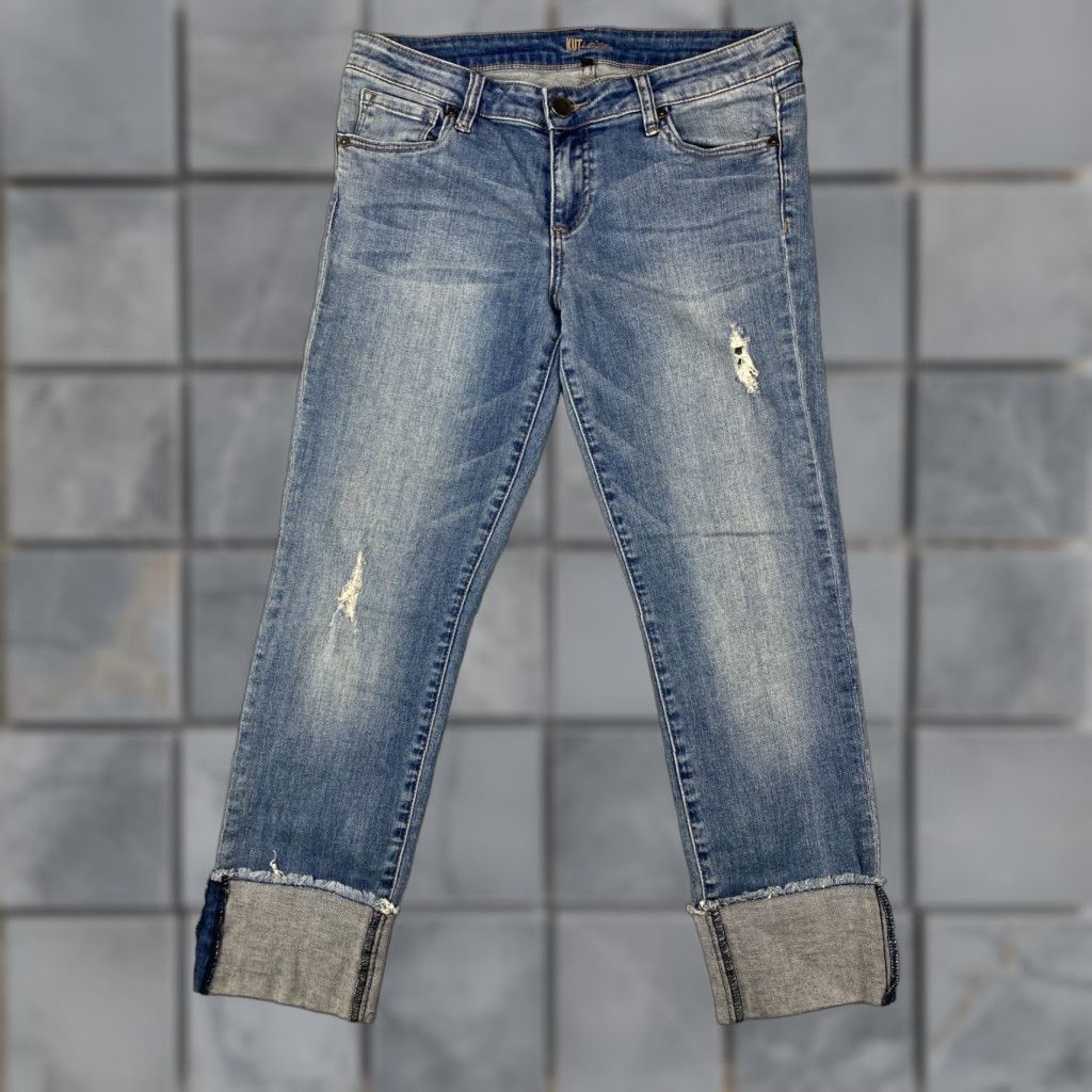 Vintage KUT from the Kloth Jeans 6 Womens Capri Jeans Mid-Rise Cuffed Denim Blue Regular Fit 5-Pocket Modern Style Pants Girls Womens Size 28" / US 6 / IT 42 - 1 Thumbnail