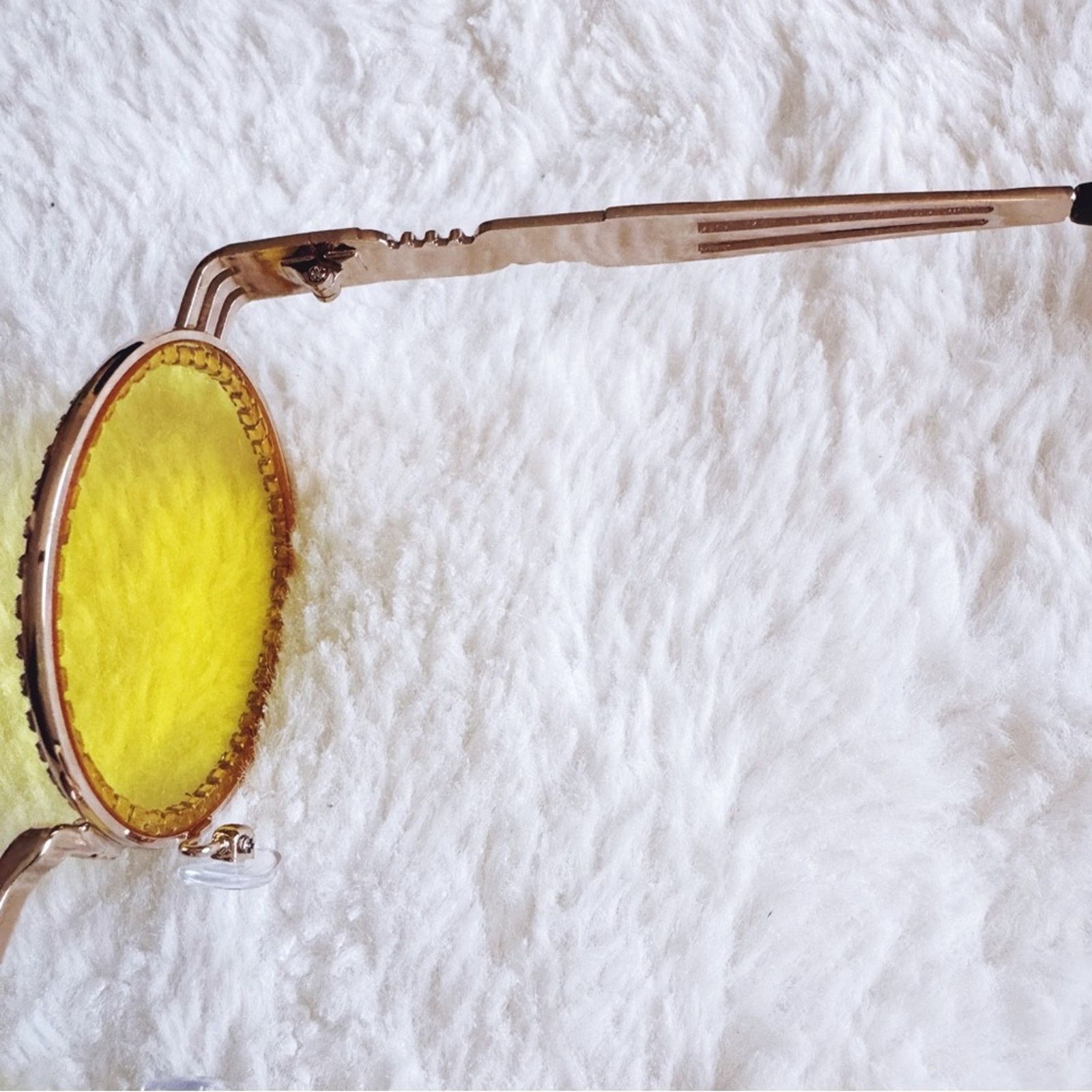 Other Kate Clear Yellow Round Sunglasses Size ONE SIZE - 6 Thumbnail