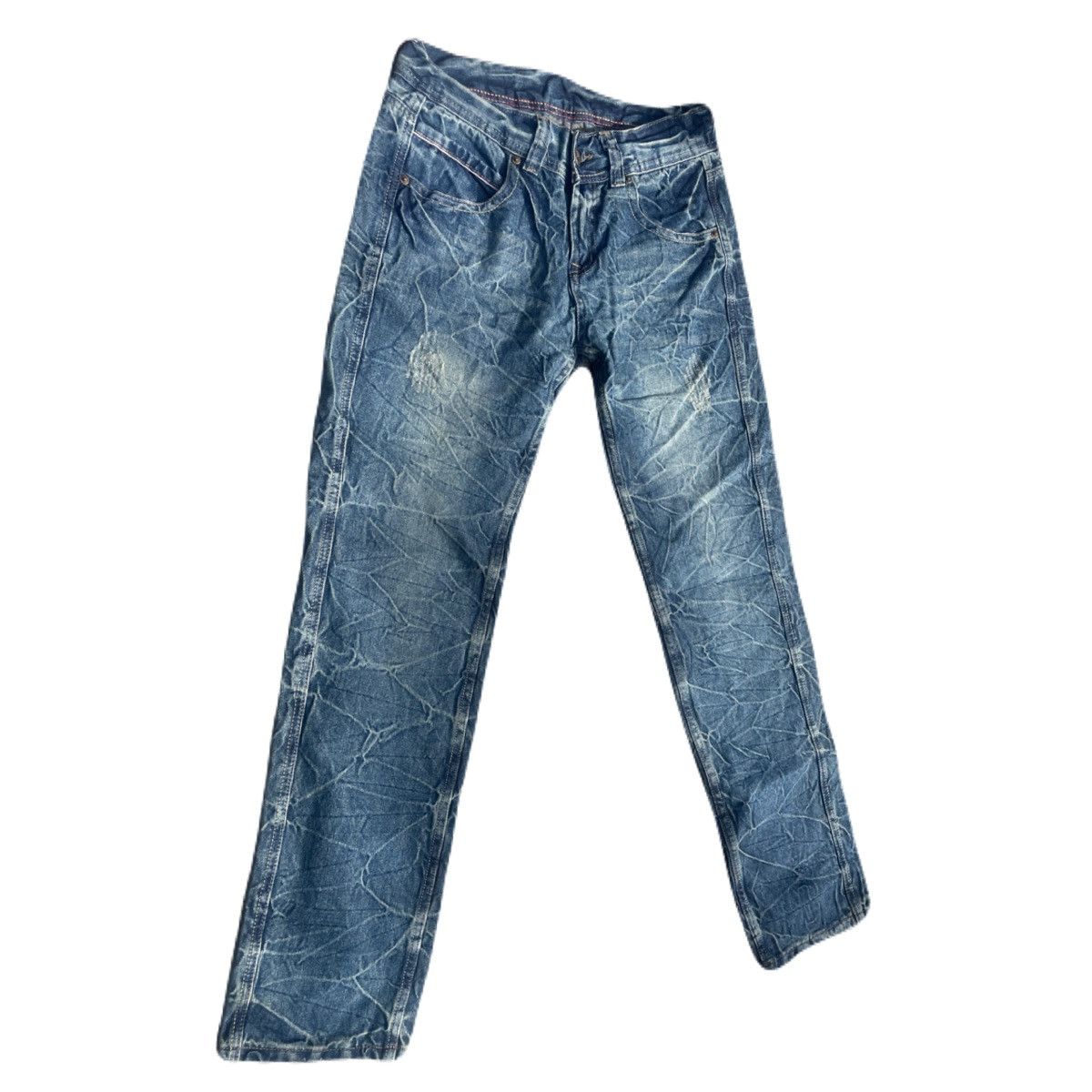 If Six Was Nine 2000s Japanese archive Distressed Mud-Wash Jeans Vkei Y2K Size US 31 - 3 Thumbnail