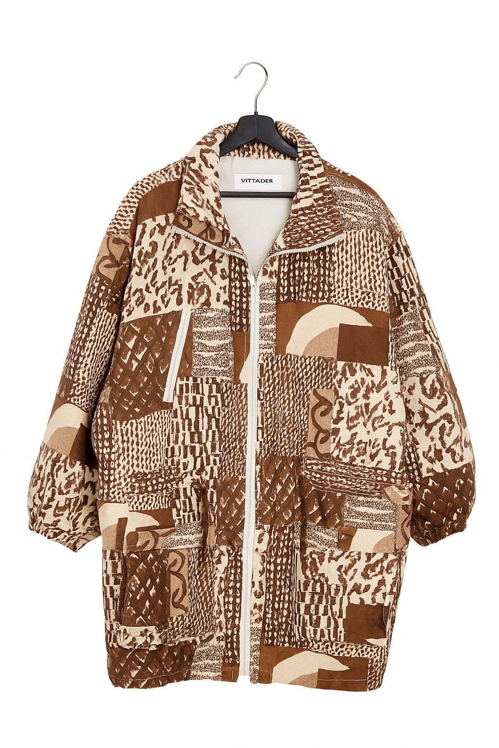 Designer Vitta Dini Women’s Vintage Patchwork Animal Print Jacket Size L / US 10 / IT 46 - 1 Thumbnail