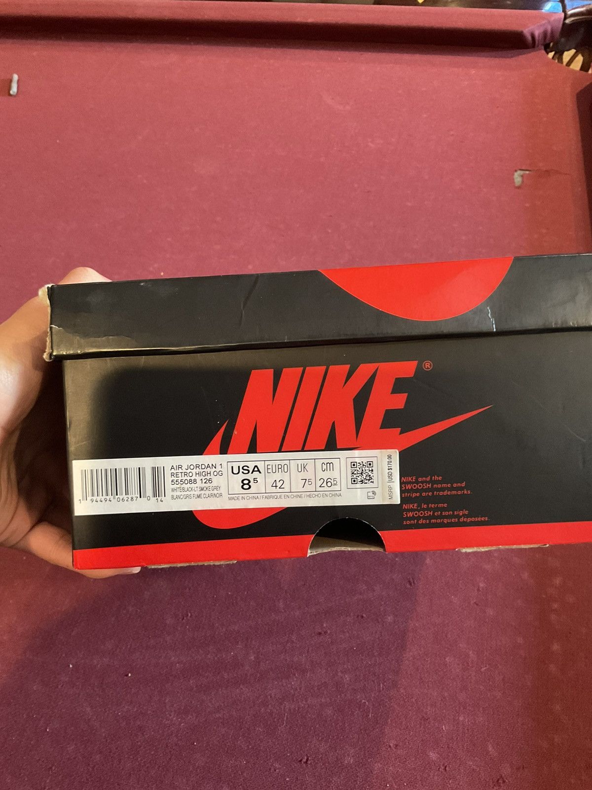 Jordan Brand × Nike Jordan 1 smoke grey Size US 8.5 / EU 41-42 - 6 Thumbnail
